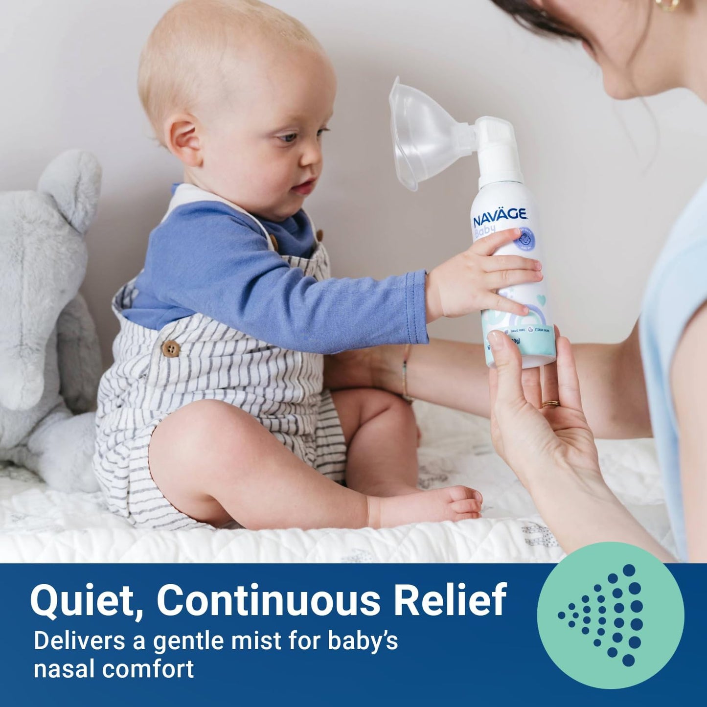 Navage Starter Kit with 30 SaltPods and Baby Mist Bundle – Natural Nasal Irrigation for Adults and Continuous Saline Mist for Baby Congestion Relief