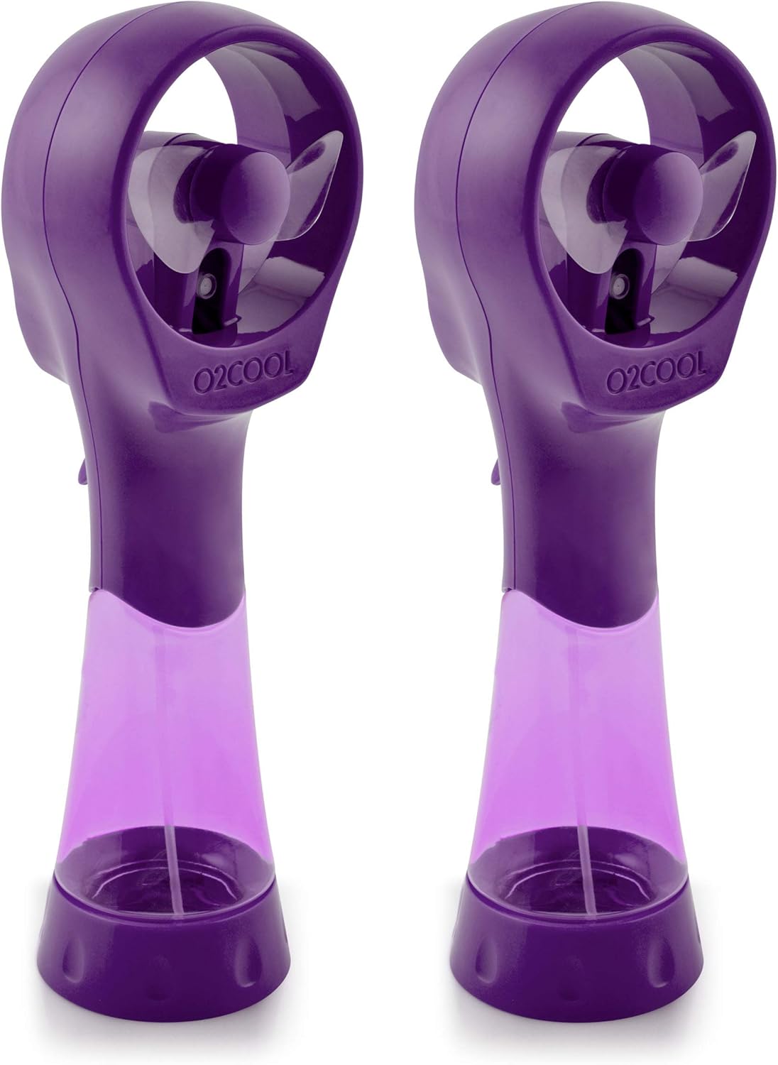 O2COOL 2 Pack Elite Battery Powered Handheld Water Misting Fans (Purple)