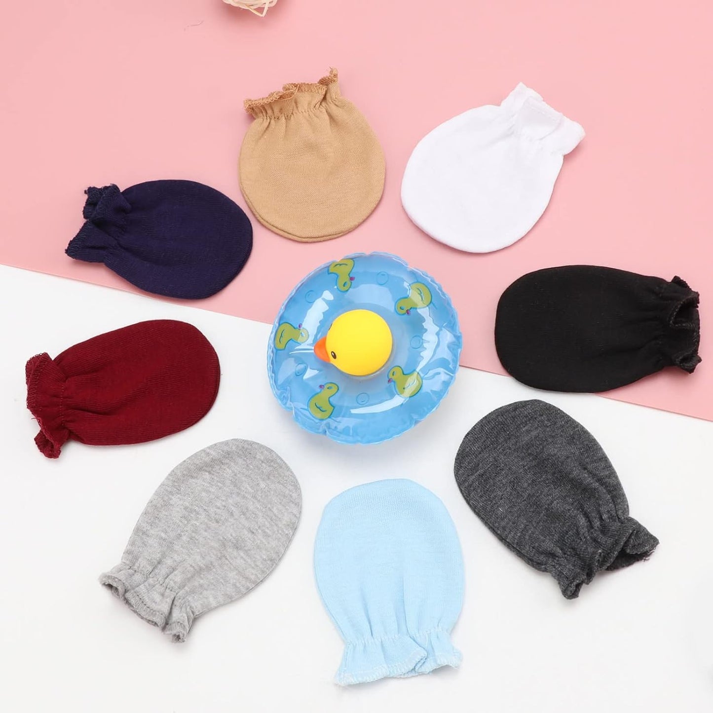Newborn Baby Mittens No Scratch Cotton Elastic Wrist Gloves Infant Toddler Mittens for Baby Boy Girl 0-6 Months