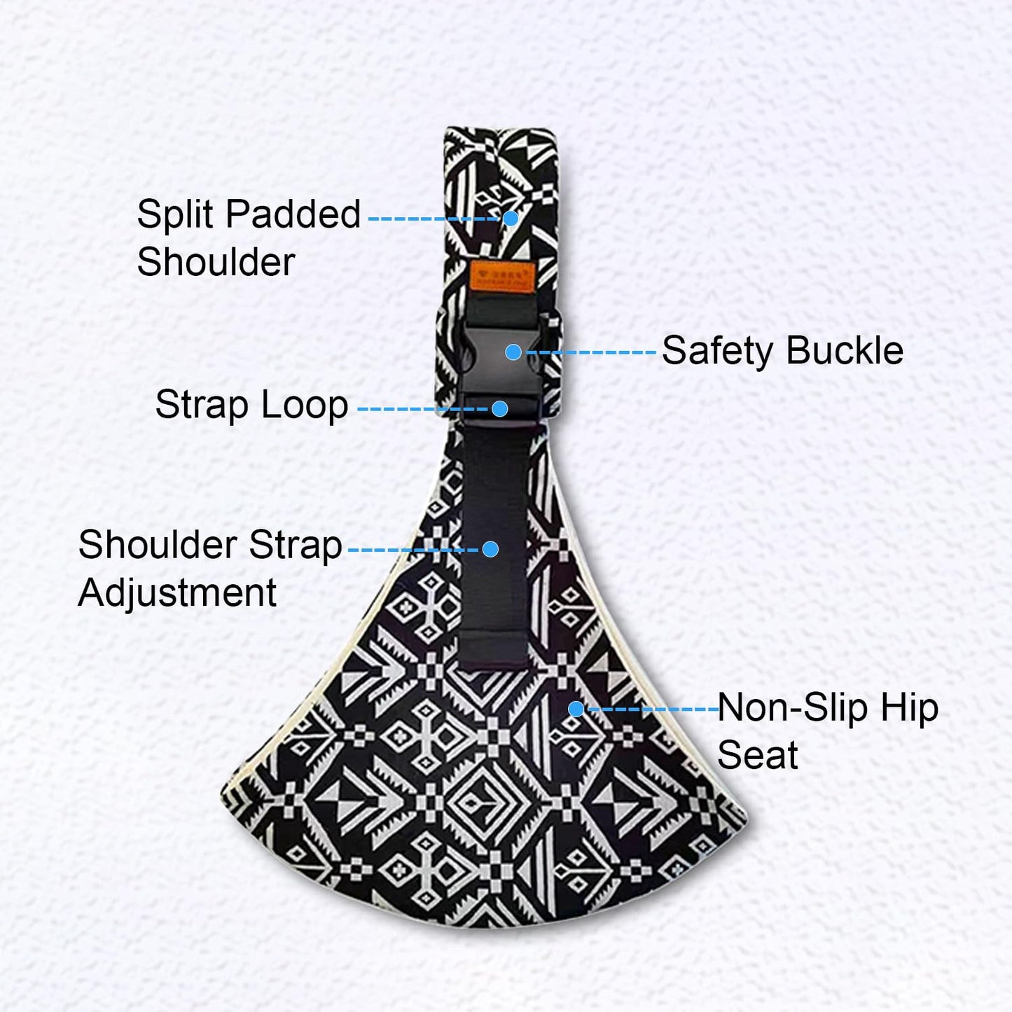 Baby Sling Carrier Newborn to Toddler Adjustable One-Shoulder Design with Safety Buckle, Soft & Lightweight Sling Baby Carrier 10-30 lbs(Mesh,Rainbow)