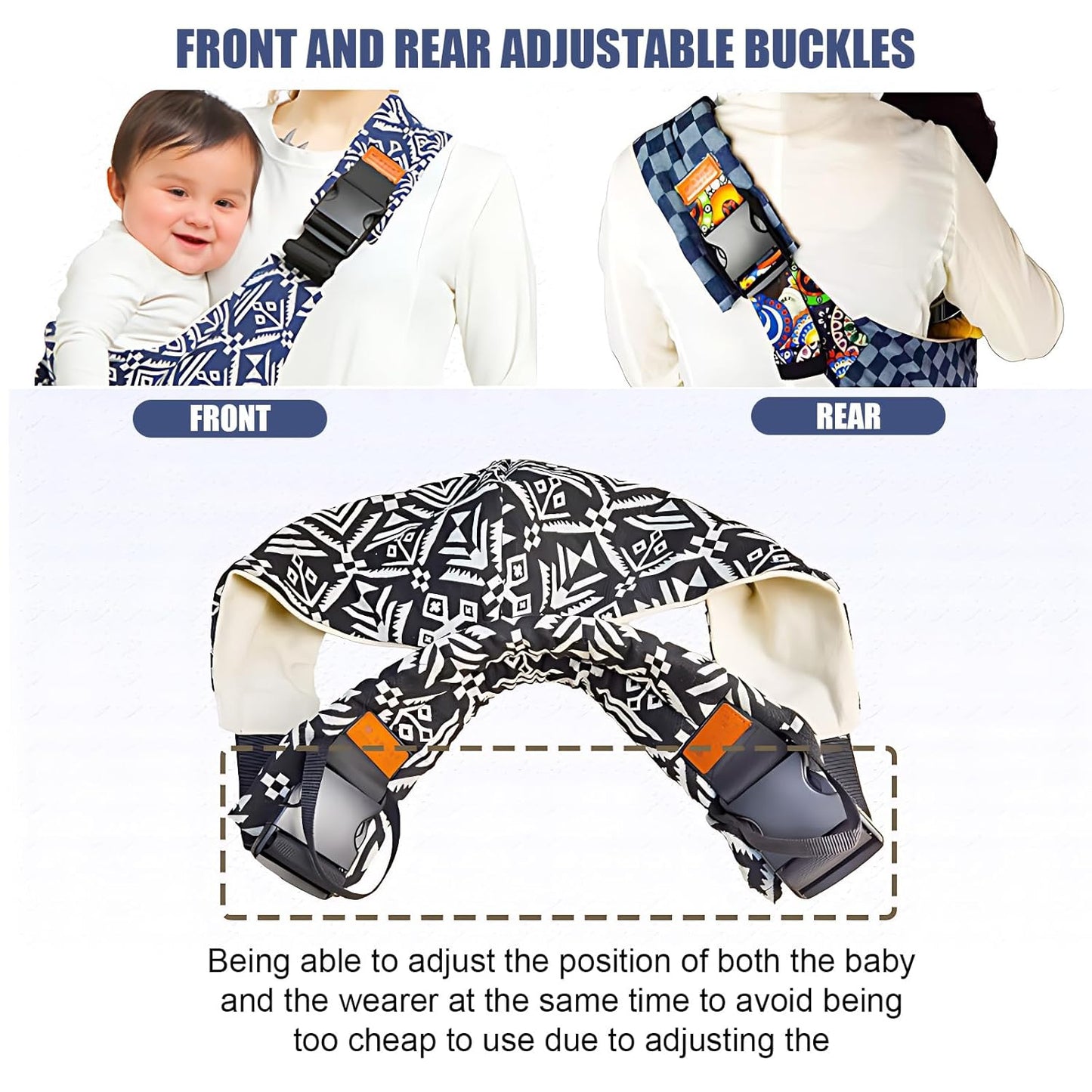 Baby Sling Carrier,Baby Sling,Toddler Carrier,Adjustable and Non-Slip Hip Seat Carriers Carrying 10-30 lbs(Grey)