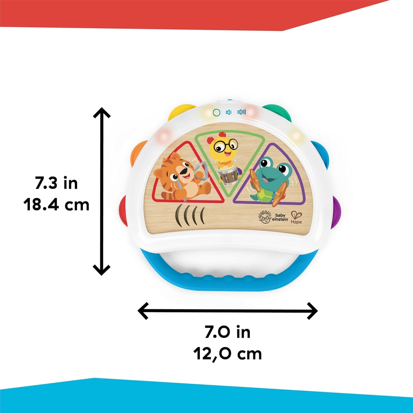 Baby Einstein + Hape Tap & Shake Magic Touch Tambourine, Ages 6 Months and Up