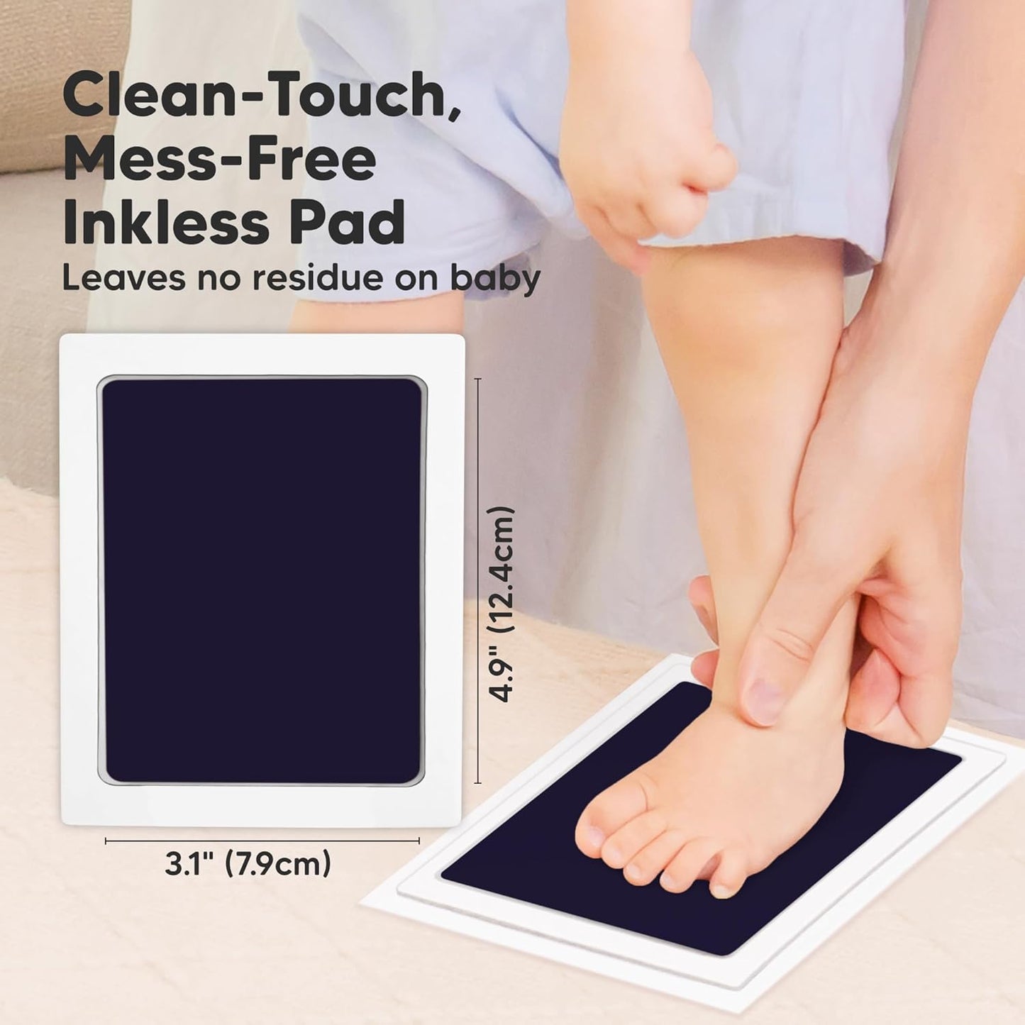 4-Pack Inkless Baby Hand and Footprint Kit - Mess Free Ink Pad for Newborn Keepsake, Dog Nose & Paw Print Kit, Clean Touch Ink Pad for Baby Hand & Footprints, Ideal New Mom Gifts (Twilight, L)
