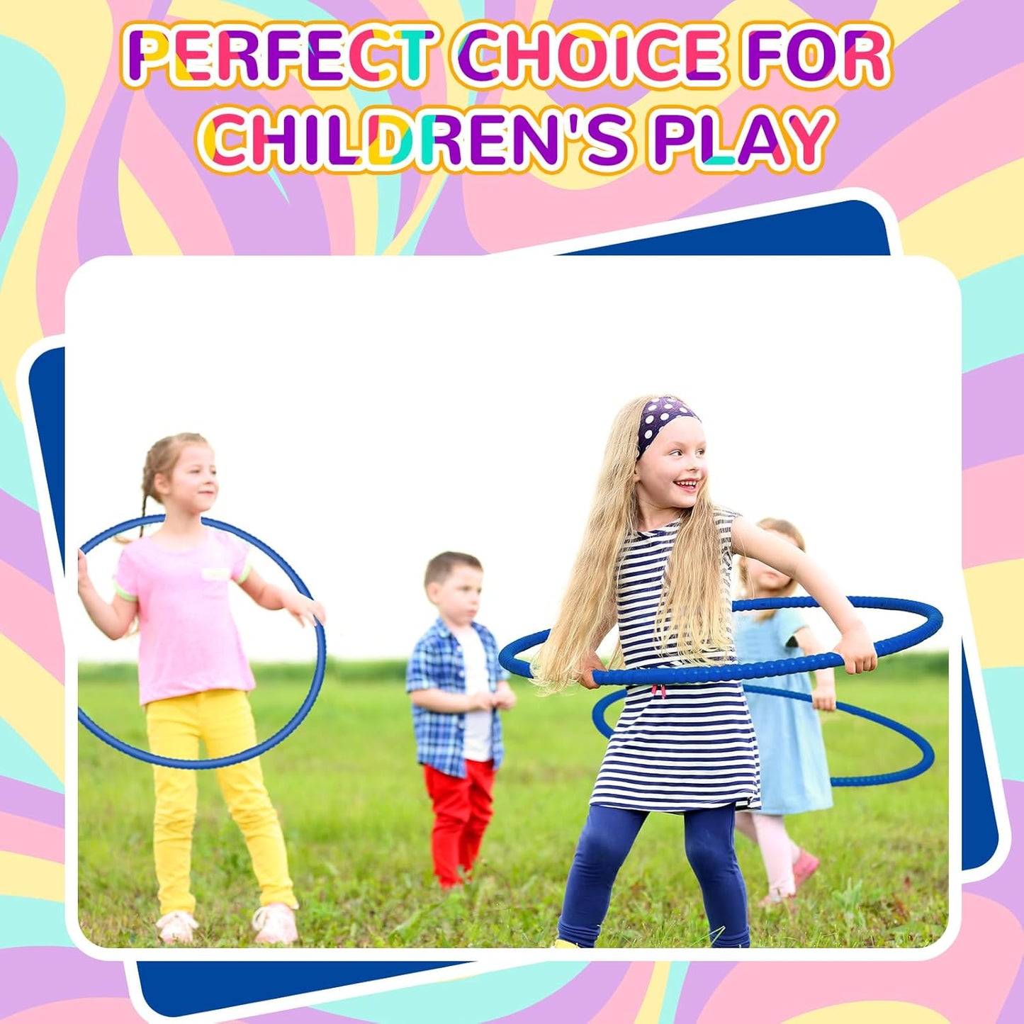 Shappy 6 Pcs Exercise Hoop Detachable Adjustable Plastic Toy Playground Toys Colored Hoop Circles for Teens Games Gymnastics Dog Agility Equipment Party Decor
