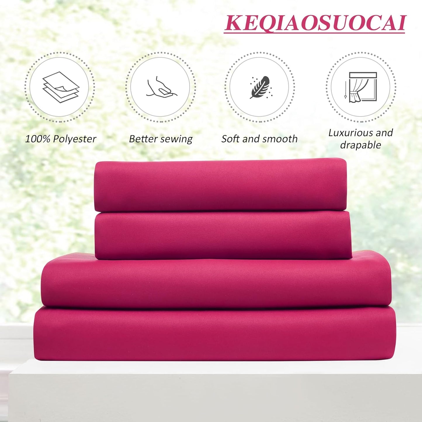 Hot Pink Drapes Room Darkening Curtains, Pinch Pleat with Hooks, Modern Design Light Reducing & Privacy Protection Blackout Window Drapery for Kid's Adult Room(Hot Pink, 2 Panels, W40 x L96)