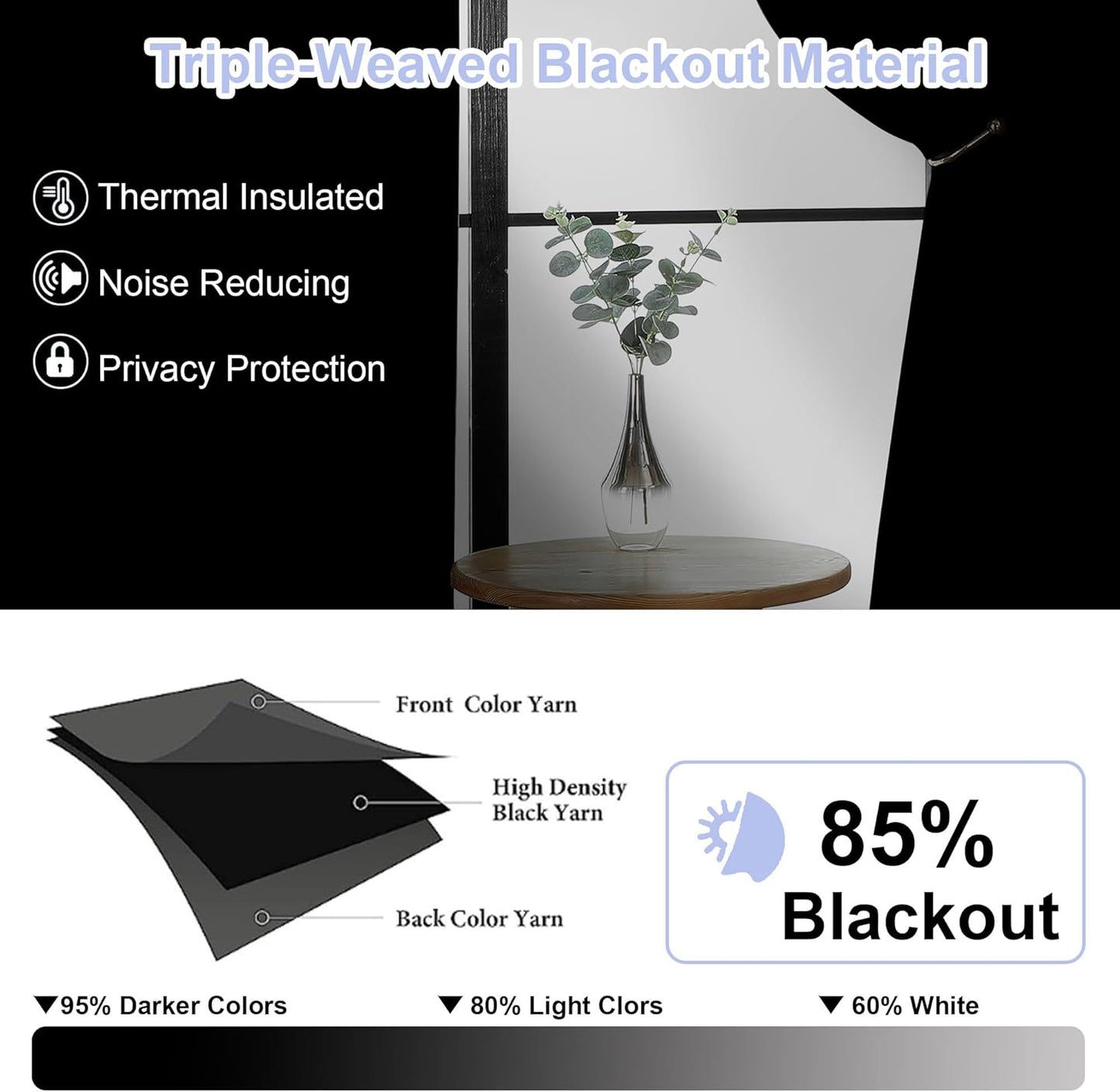 Simplebrand Ava Blackout Curtains for Patio 108 Inches Long 2 Panels Set, Solid Thermal Insulated Room Darkening Rod Pocket Window Treatment Curtains Blackout Drapes, W50 x L108 Inch, Stone