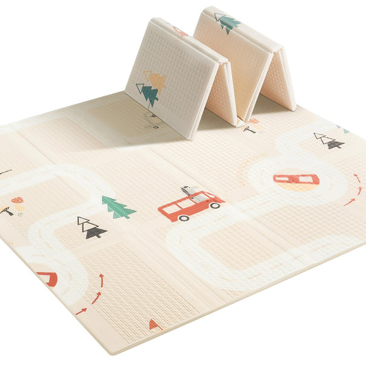 Baby Play Mat 47x47 Foldable Baby Play Mat for Playpen 50x50 Playpen Mat Reversible Foam Play Mat for Baby to Play on Floor 0.4" Crawling Baby Girl Play Mat for 50x50 Playpen(47 * 47 * 0.4)