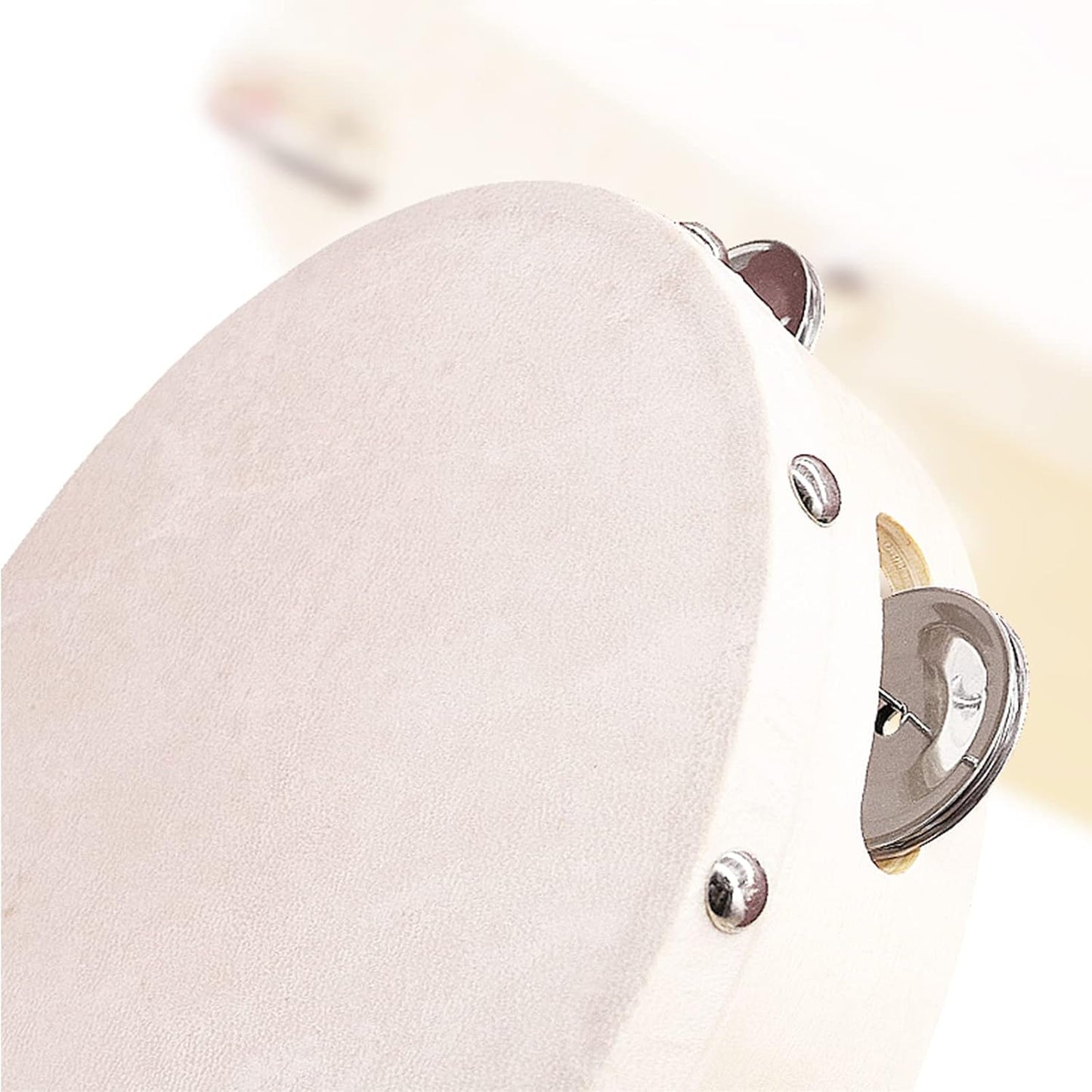 Tosnail 8" Wood Handheld Tambourine - Single Row 5 Pairs Jingles