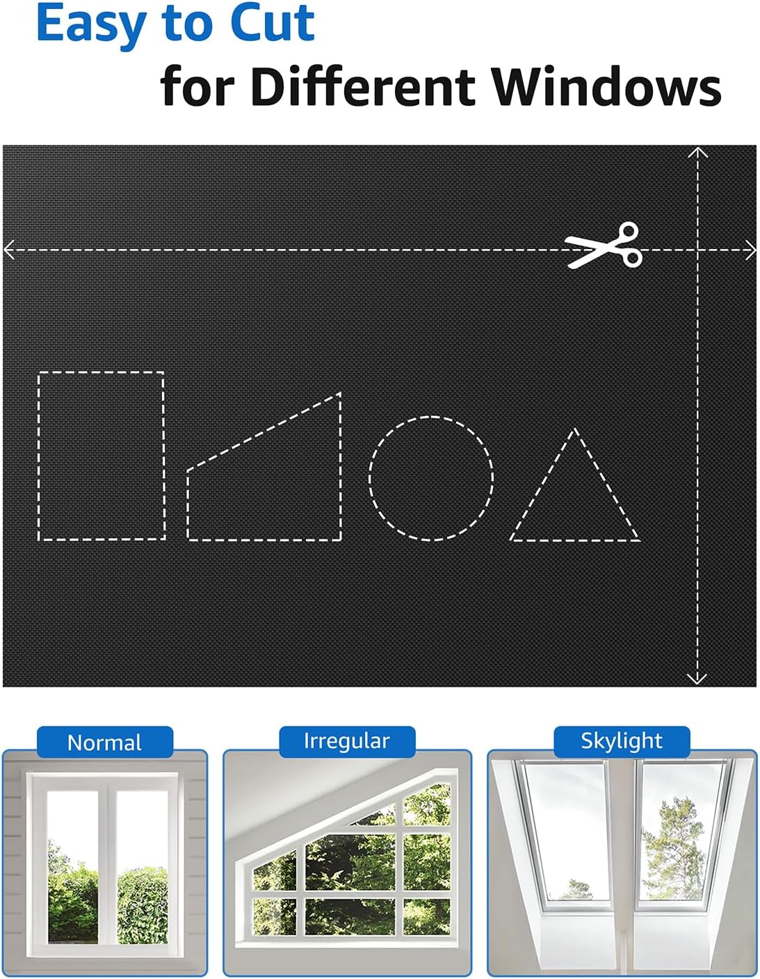 Sumobaby Blackout Curtains for Bedroom Portable 34"x58",No Drill Blackout Shades with Upgraded Hook&Loop Tapes,100% Black Out Window Cover,Thermal Insulated Blinds for Bedroom,Nursery(1 Panel,Black)
