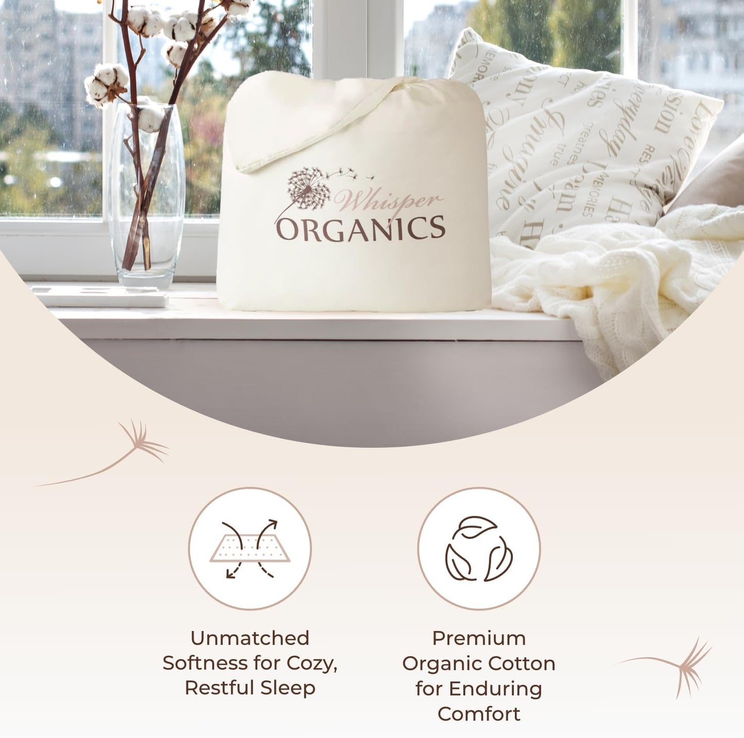 Organic Cotton, 100% Waterproof Mattress Protector Pad – Soft, Hypoallergenic, Breathable Bed Cover – GOTS & Fair-Trade Certified – 17 in. Deep, King Size Mattress Cover by Whisper Organics