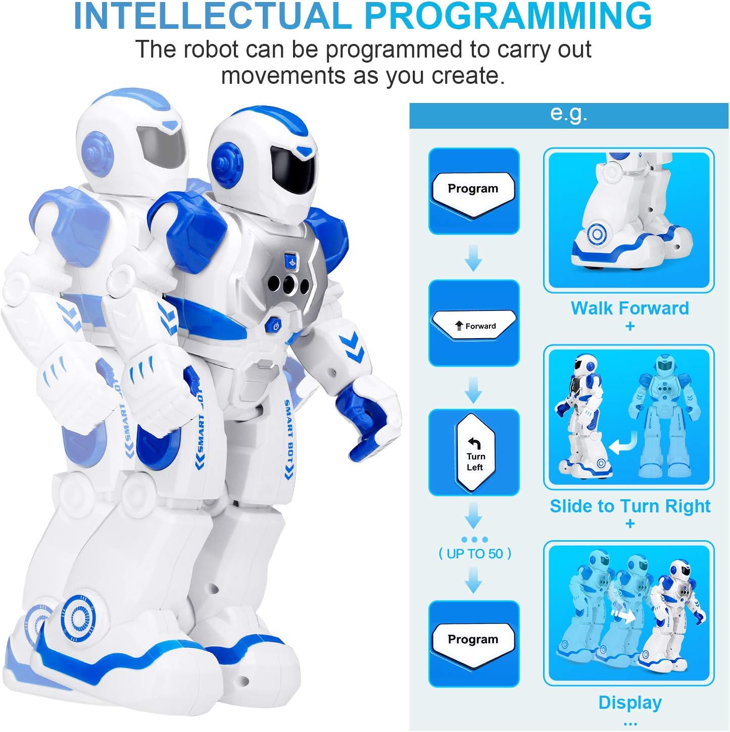 KingsDragon Robots Toy for Kids, RC Gesture Sensing Toy, Interactive Walking Singing Dancing Robot Birthday Presents for Boys Girls Age 6 7 8 9 Years Old