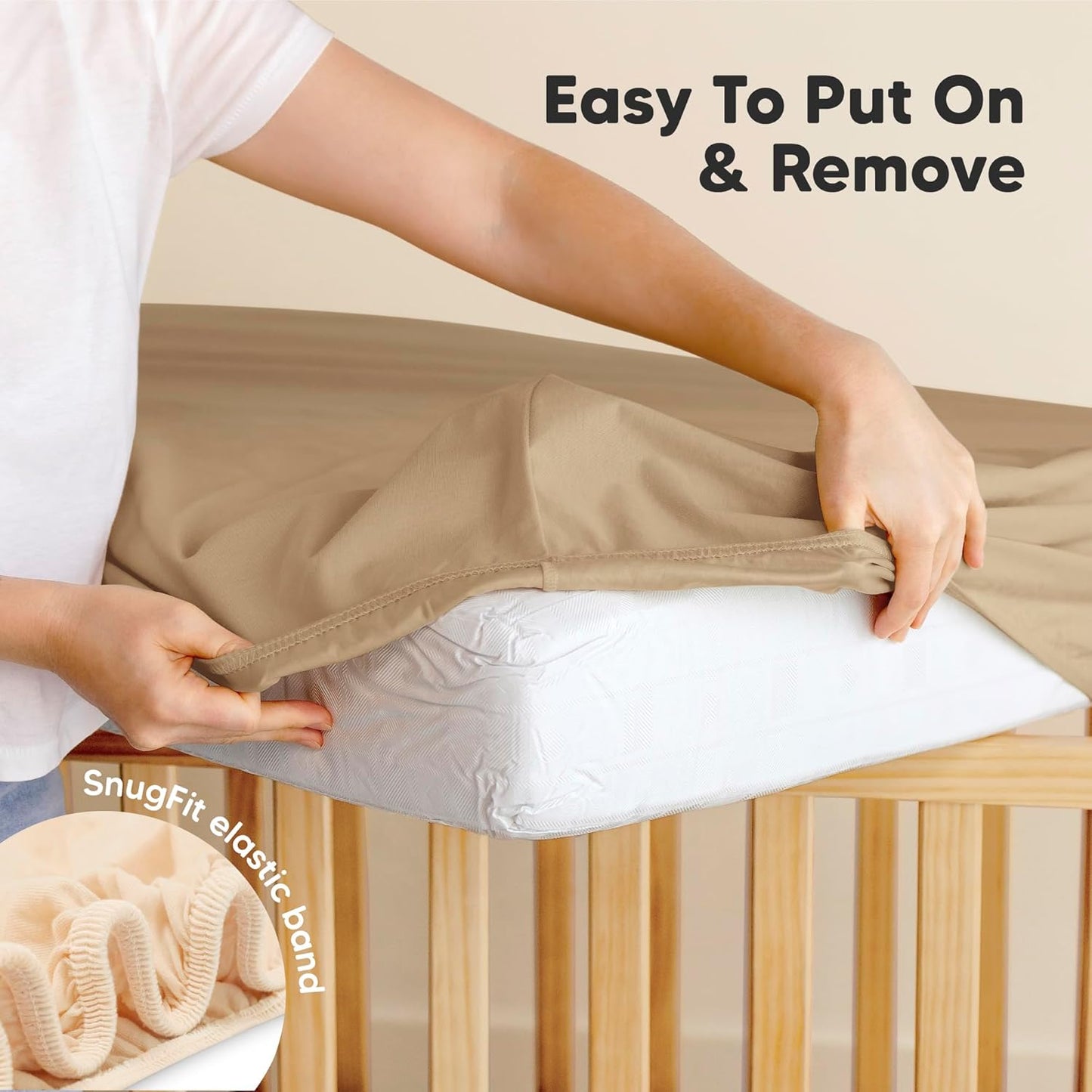 KeaBabies 2-Pack Organic Crib Sheets for Boys, Girls - 52x28 Fitted Crib Mattress Sheet Neutral, Breathable Jersey Cotton Cover for Baby Bed, Toddler Mattress, Soft & Cute Prints (Pecan)