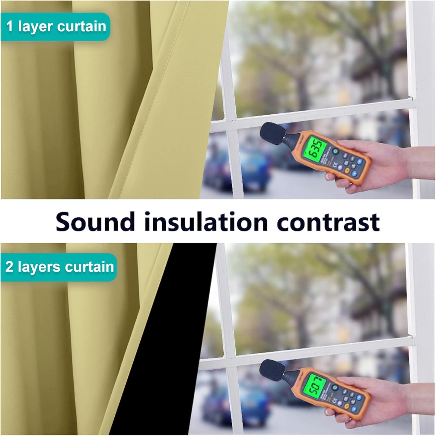 NICETOWN Paler Yellow Full Shade Curtain Panels, Pair of Energy Smart & Noise Blocking Out Blackout Drapes for Dining Room Window, Thermal Insulated Guest Room Lined Window Dressing, 55 x 86 inch