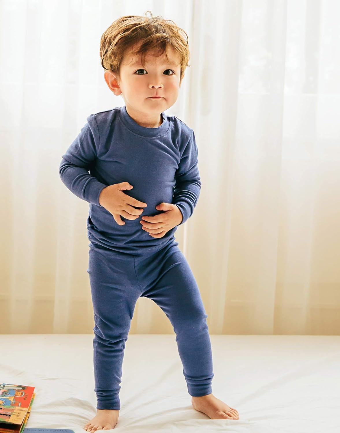 VAENAIT 6M-12Y Toddler Toddler Kids Toddler Girls Boys Soft Comfy Modal Tencel Solid Raglan Sleepwear Pajamas Pjs 2pcs Set