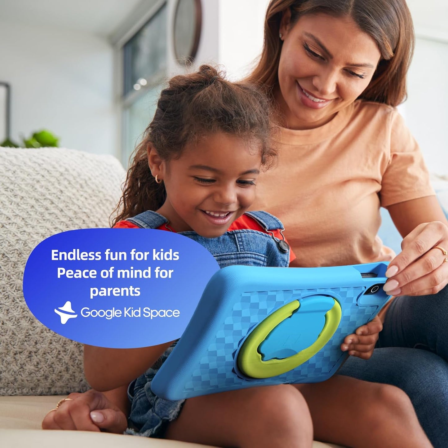 plimpton 2025 Upgraded Kids Tablet, 10 Inch Android 14 Tablet for Kids with Case Included, Octa-Core, Google Kids Space, Parental Control, 4GB+64GB, WiFi, BT5.3, YouTube, Great Gift for Toddler(Blue)