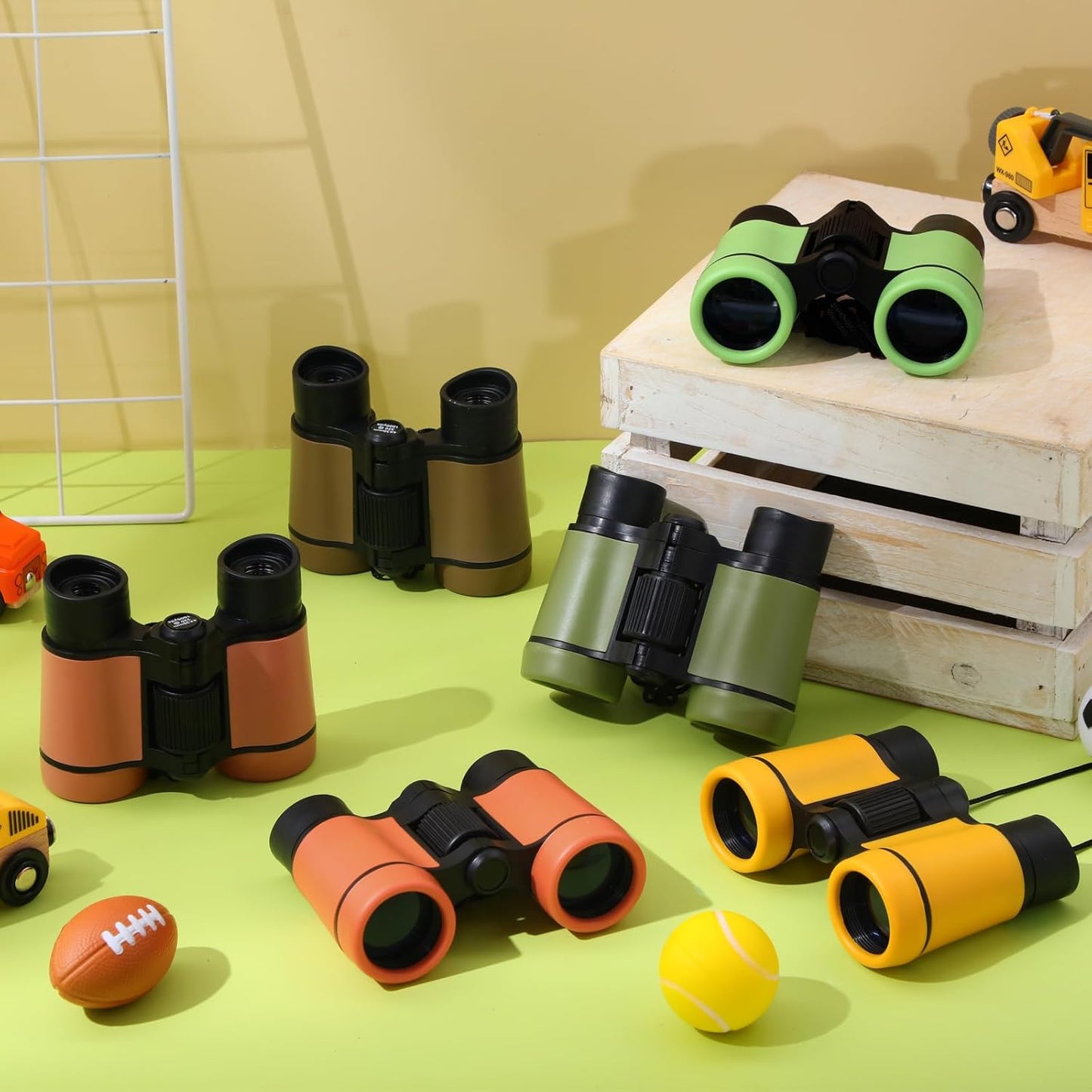 6 Pack Kid Binoculars Shockproof Mini Compact Binoculars Toys for Girls Boys Small Folding Telescope for Bird Watching Educational Learning Camping Birthday Gifts