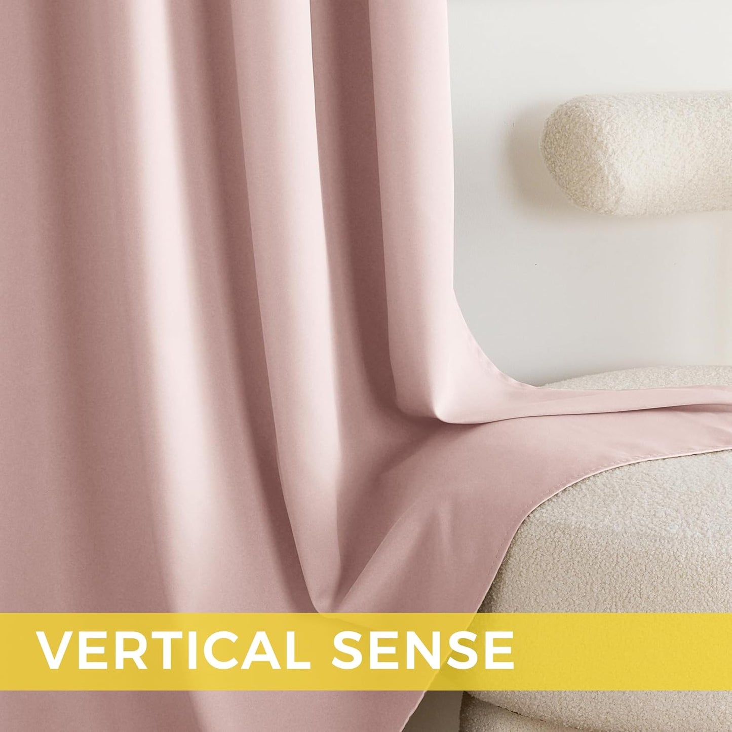 NICETOWN Blush Pink Room Darkening Curtains 63 Inches Long 2 Panels for Girls Room, Bedroom, Nursery Thermal Insulated Blackout Drapes Solid Grommet Noise Reducing Window Curtains, W40