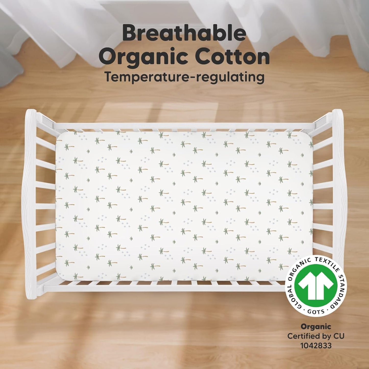 KeaBabies 2-Pack Organic Crib Sheets for Boys, Girls - 52x28 Fitted Crib Mattress Sheet Neutral, Breathable Jersey Cotton Cover for Baby Bed, Toddler Mattress, Soft & Cute Prints (Roarsome)