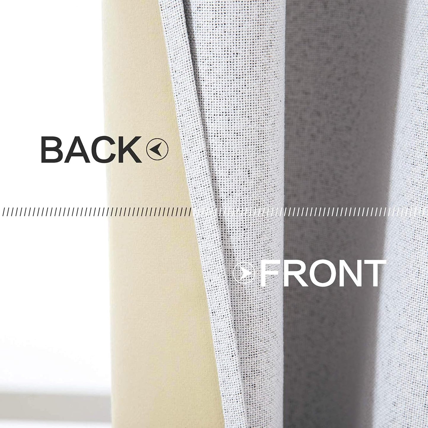 MIULEE Linen Texture Curtains for Bedroom Solid 100% Blackout Thermal Insulated Grayish White Curtains Grommet Room Darkening Curtains/Drapes for Living Room Nursery 52x96 Inch (2 Panels)