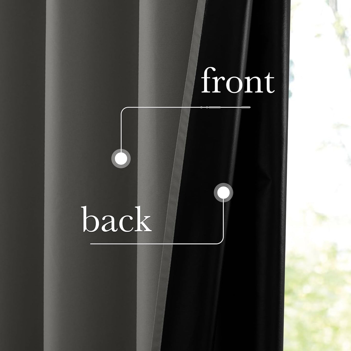 NICETOWN 100% Blackout Curtains 63 inch Length, Grommet Portable Curtains Thermal Insulated Lightweight Window Treatments Privacy for Travel/Bedroom, Dark Grey, W52 x L63, 2 Panels