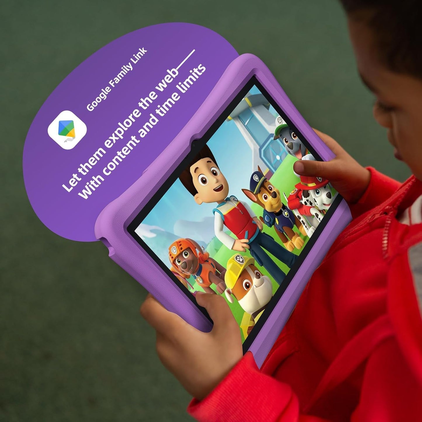 plimpton 2025 Upgraded Kids Tablet, 10 Inch Android 15 Tablet for Kids with Case Included, Octa-Core, Google Kids Space, Parental Control, 4GB+64GB, WiFi, YouTube, Great Gift for Toddler(Purple)