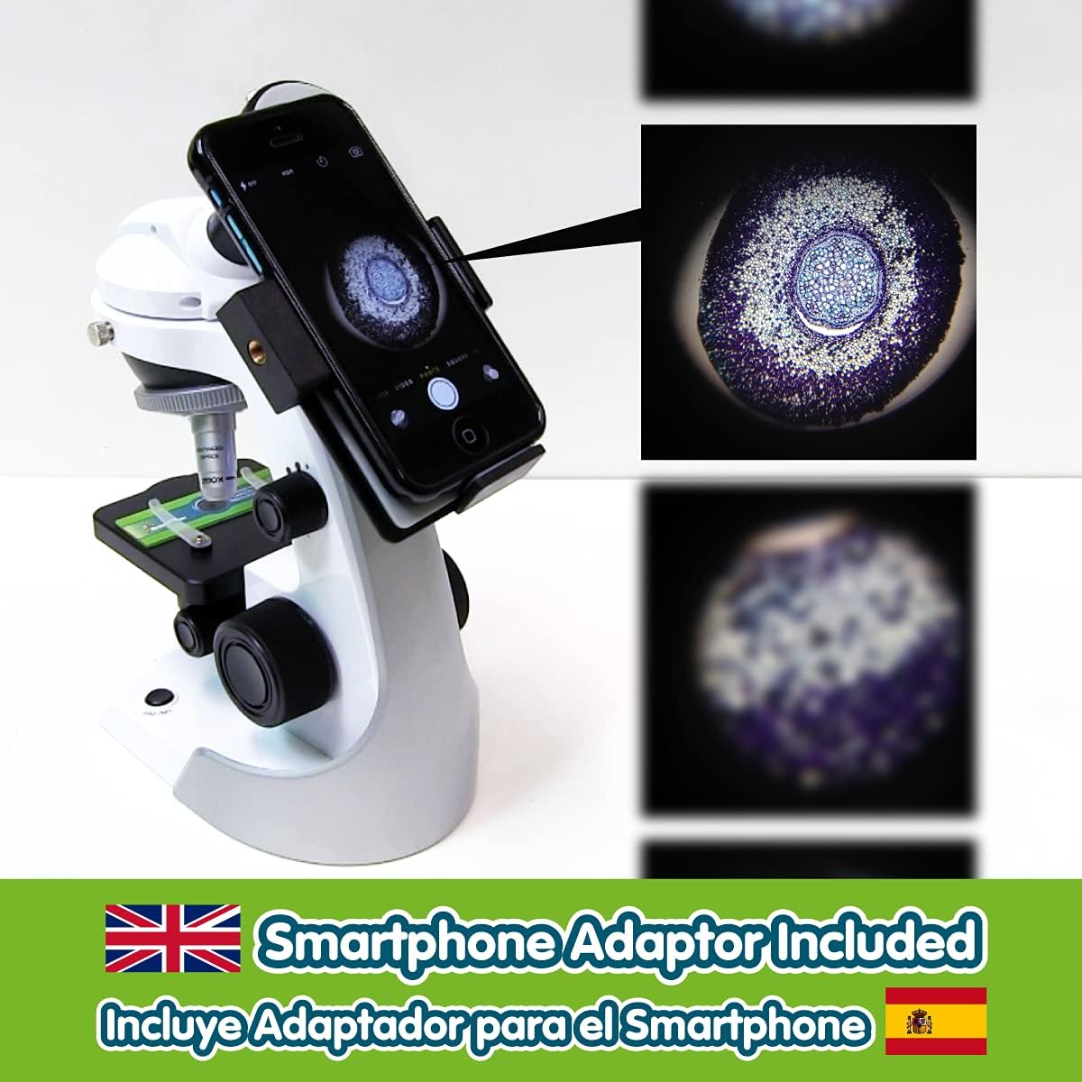 Science4you Smart Microscope for Kids - Microscope Kit for Kids Age 8-12 + Prepared Samples + Microscope Slides, Educational Games, Science Toy, Gifts for 8+ Year Old Boys and Girls