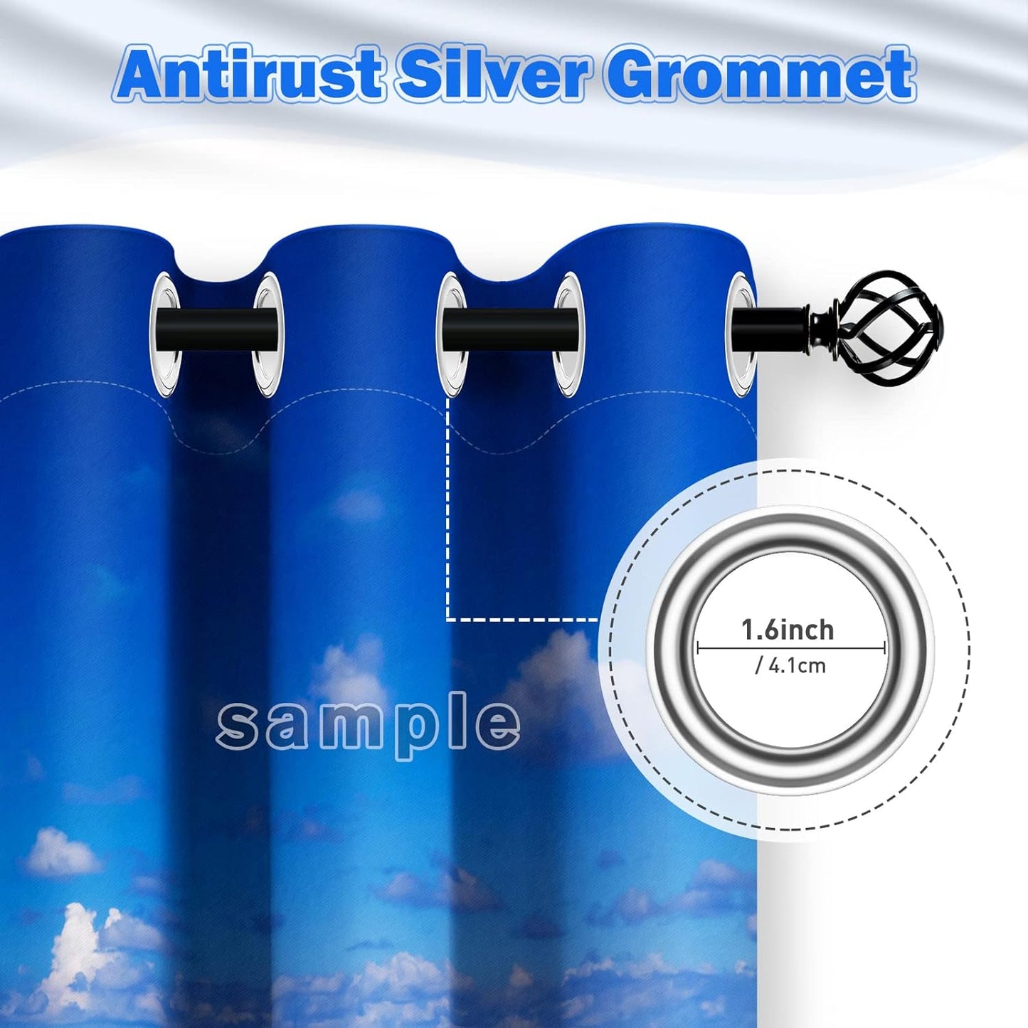 Aimego Colorful Aurora Blackout Curtains Beautiful Wonders of Nature Pattern Window Drapes Decor for Bedroom Living Room Grommet Top Room Darkening Curtains 2 Panel Set, 52"X84"