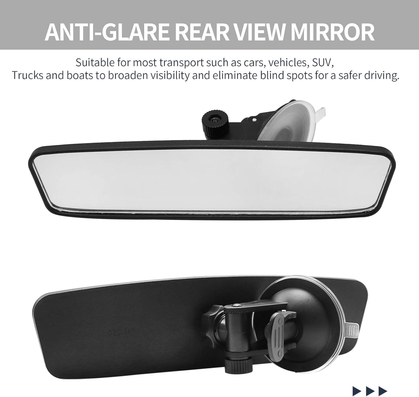 Rear View Mirror, Adjustable Car Interior Rear View Mirror Car Seat Child Safety Mirror for Universal Cars Trucks SUV-9.64 x 2.6 inch (White)