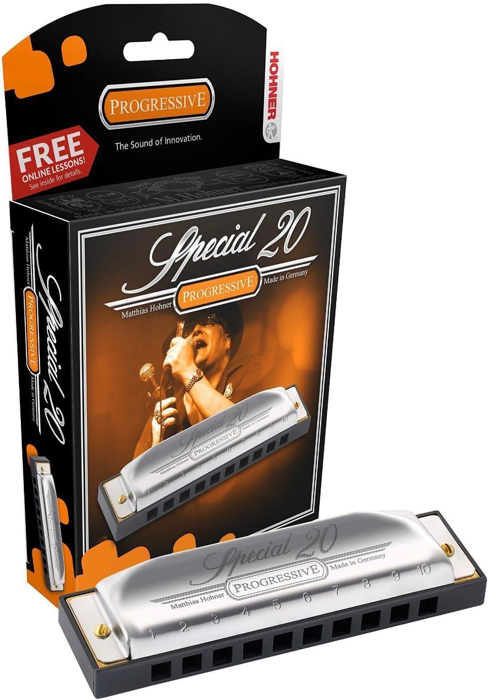 Hohner Special 20 Harmonica - Key of A Bundle with Case, Pouch, Online Manual, and Austin Bazaar Polishing Cloth