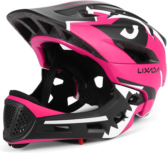 Lixada Kids Bike Helmet Adjustable Detachable Full Face Helmet for Cycling Helmet for Children Bicycle, Skateboard, Scooter, Protective Gear (20.5-22 Inches)