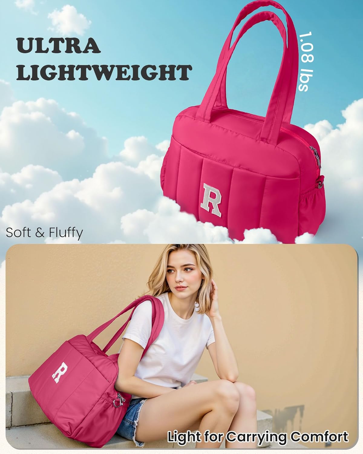 Dance Bag, Kid Weekender Bags，Tween Girls Trendy Stuff-Girl Overnight Bag with Wet Pocket，Lightweight Travel Tote Personalized Cheer Bags with Makeup Pouch