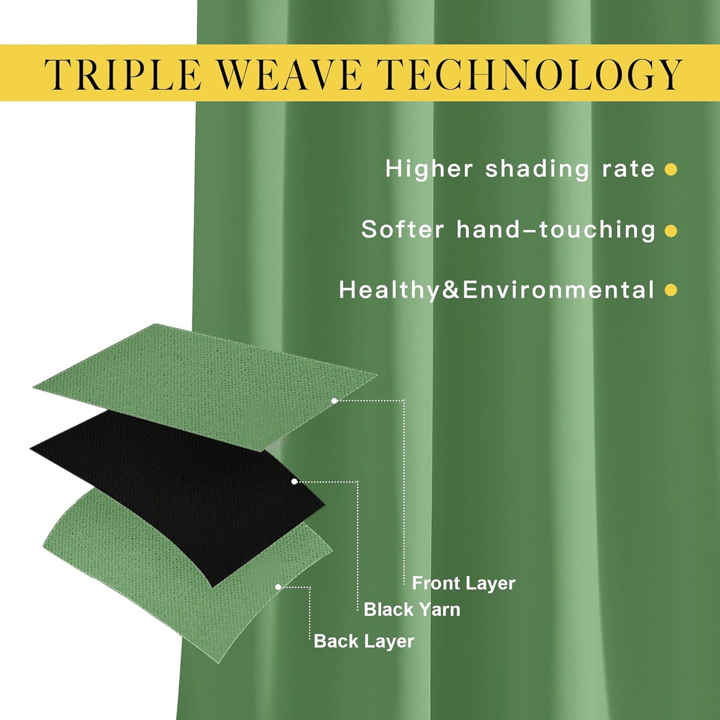 NICETOWN Blackout 102 inch Curtains for Living Room, Grommet Thermal Insulated Room Darkening Curtains for Bedroom/Living Room, 2 Panels, W52 x L102, Forest Green