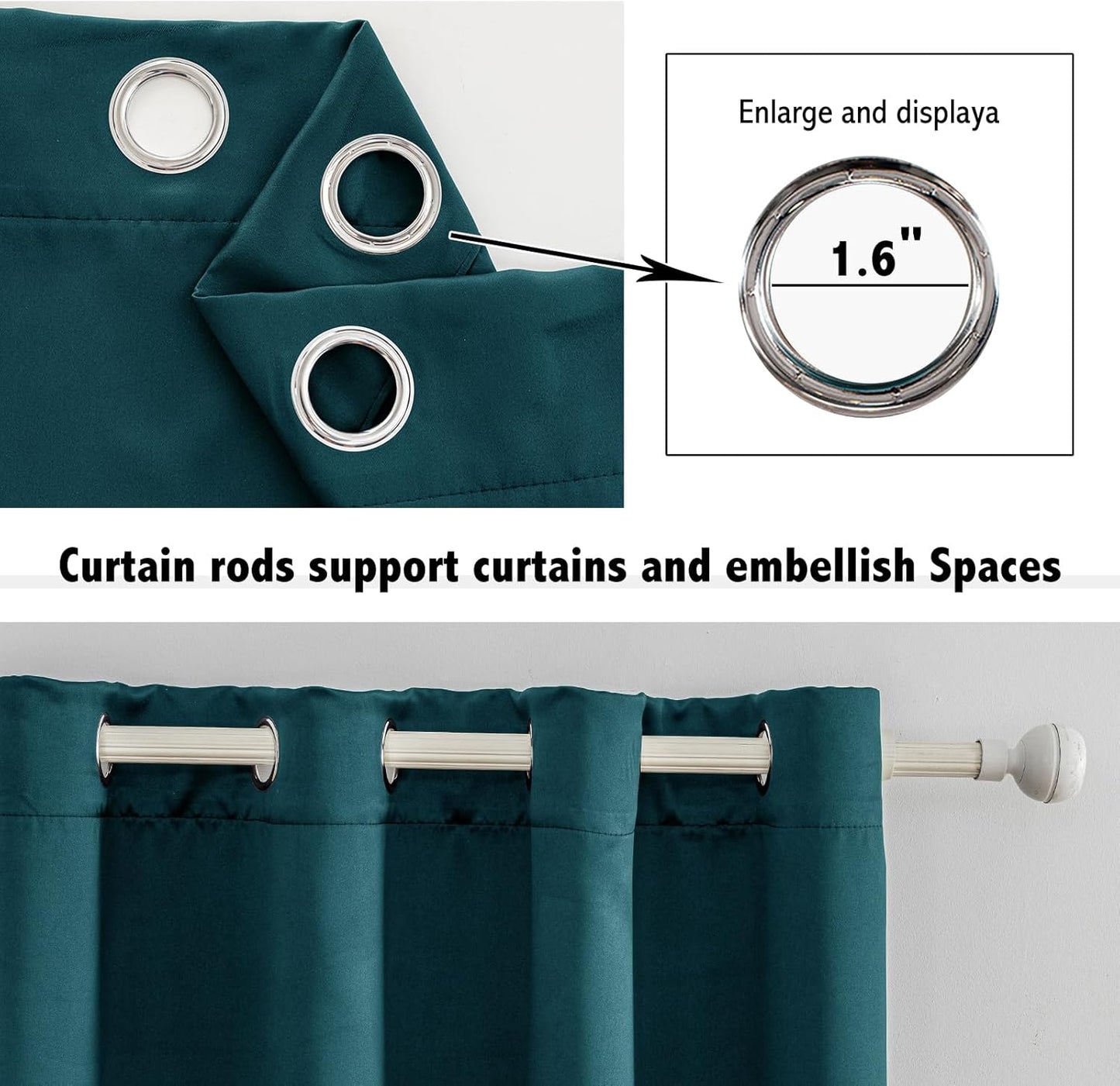 Anytime 100% Blackout Curtain Set, Thermal Insulated & Energy Efficiency Window Draperies for Guest Room, Full Shading Panels for Shift Worker and Light Sleepers（Greyish Blue, 2 Panels, 42W x 45L）