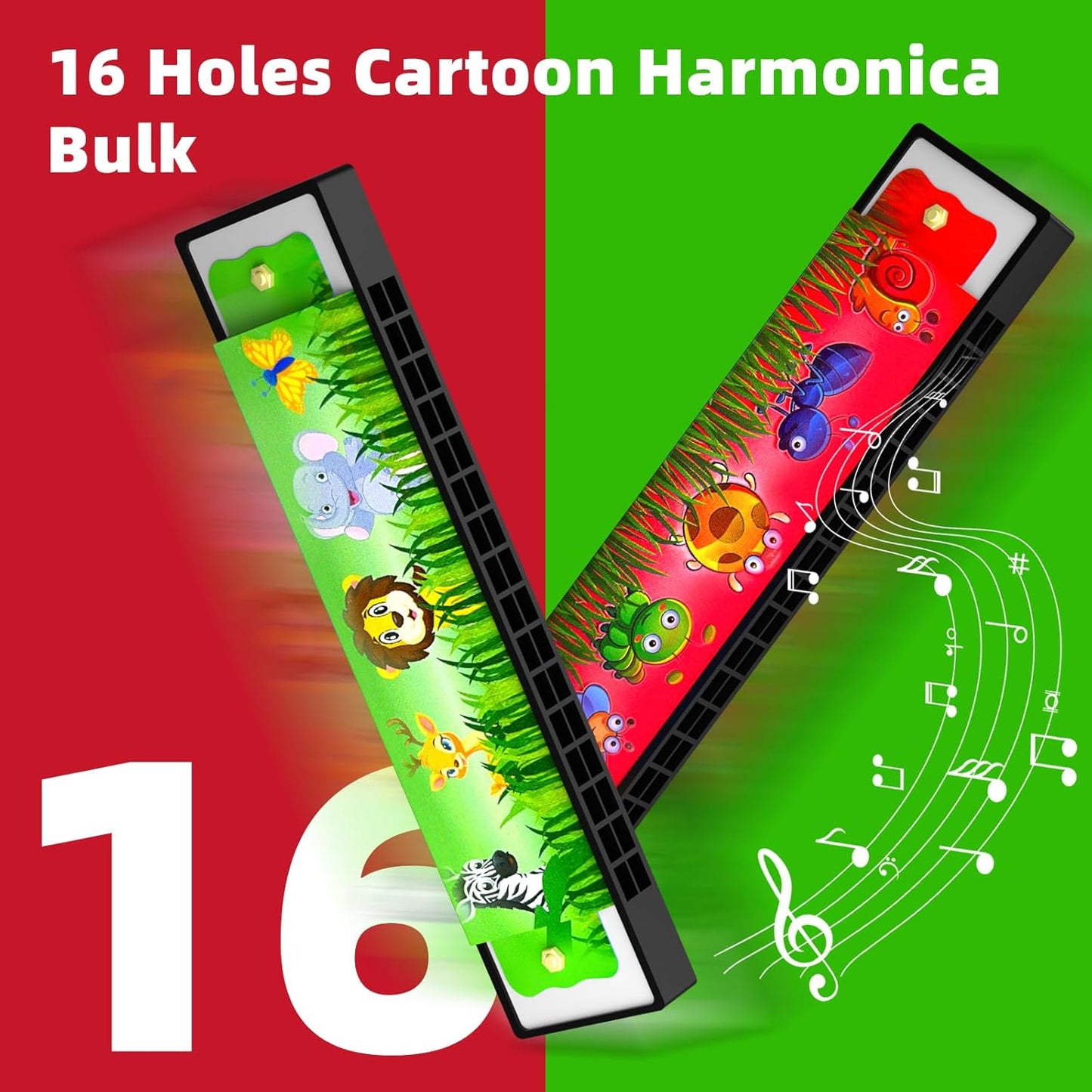 20 Pcs Harmonica for Kids Birthday Party Favor Musical Instrument, Return Gift Cartoon Double Row Harmonica Bulk Toy for Kids Party Favors Goodie Bags Stuffers & Operation Christmas Child Items
