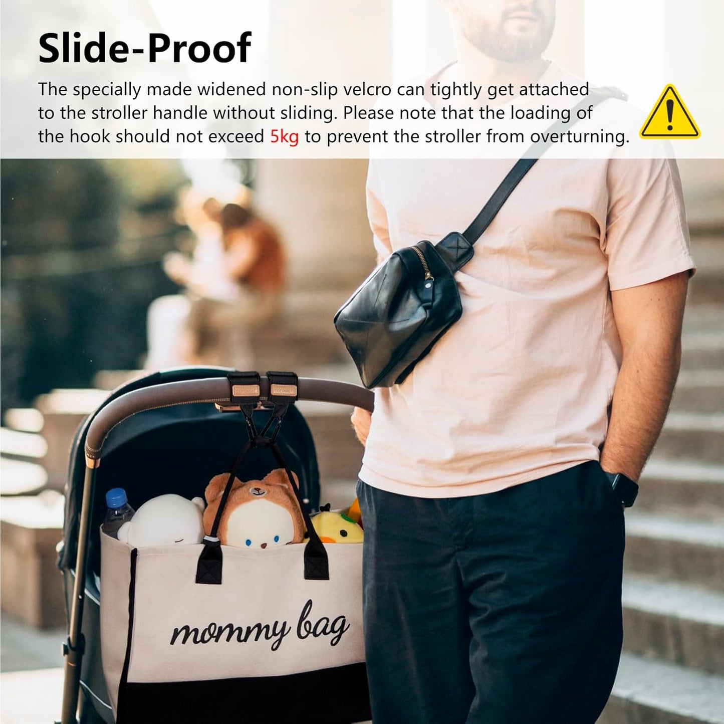 TOPDesign Universal Baby Stroller Organizer, Stroller Caddy with Detachable Mesh Bag & Heightened Insulated Cup Holders & Non-Slip Secure Hooks Accessories, Fits Most Strollers (Ranunculus)