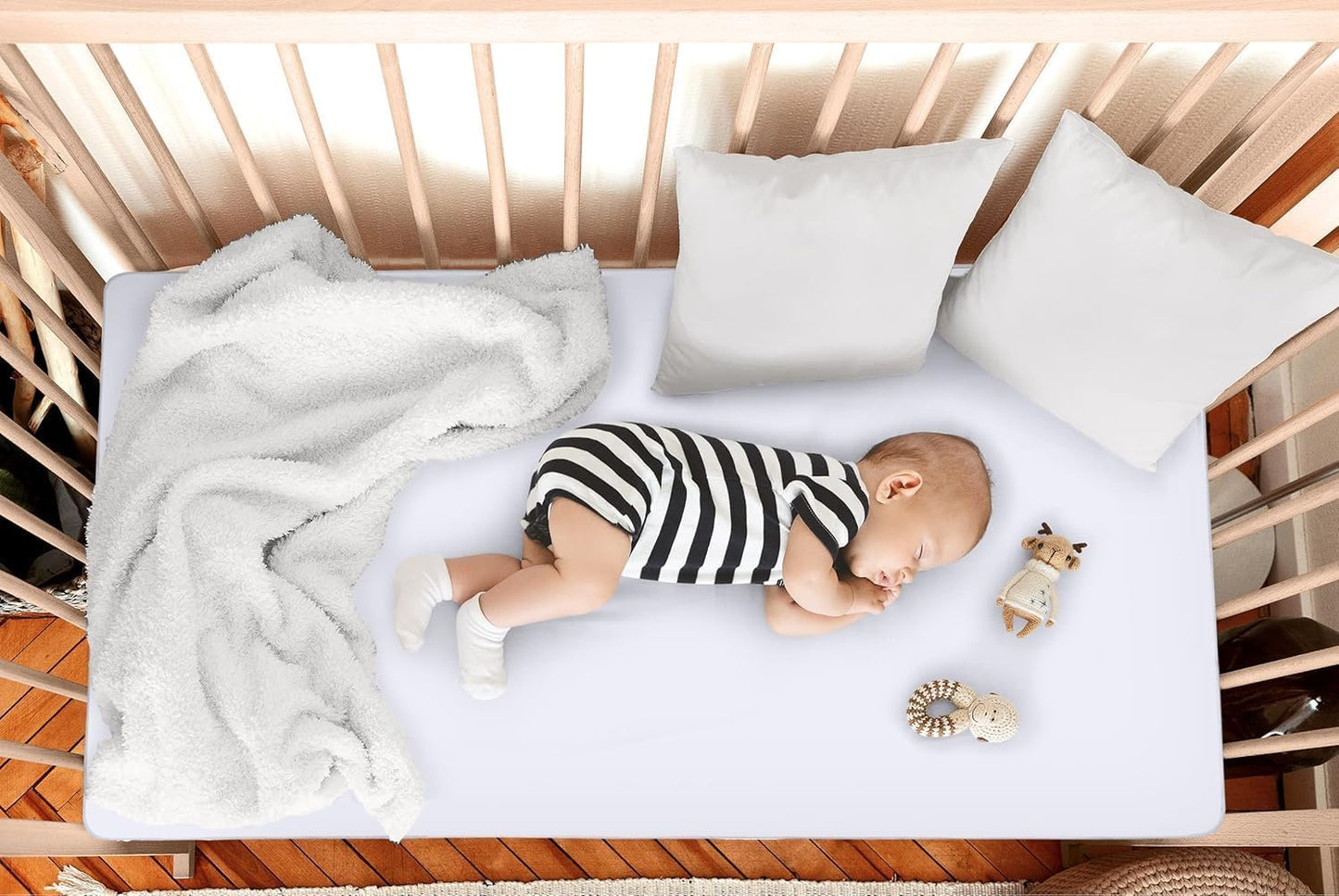 Utopia Bedding Zippered Mattress Encasement Crib Size (Pack of 2), 100% Waterproof, Dust Mite and Bed Bug Proof Mattress Protector, Absorbent 6-Sided Mattress Cover