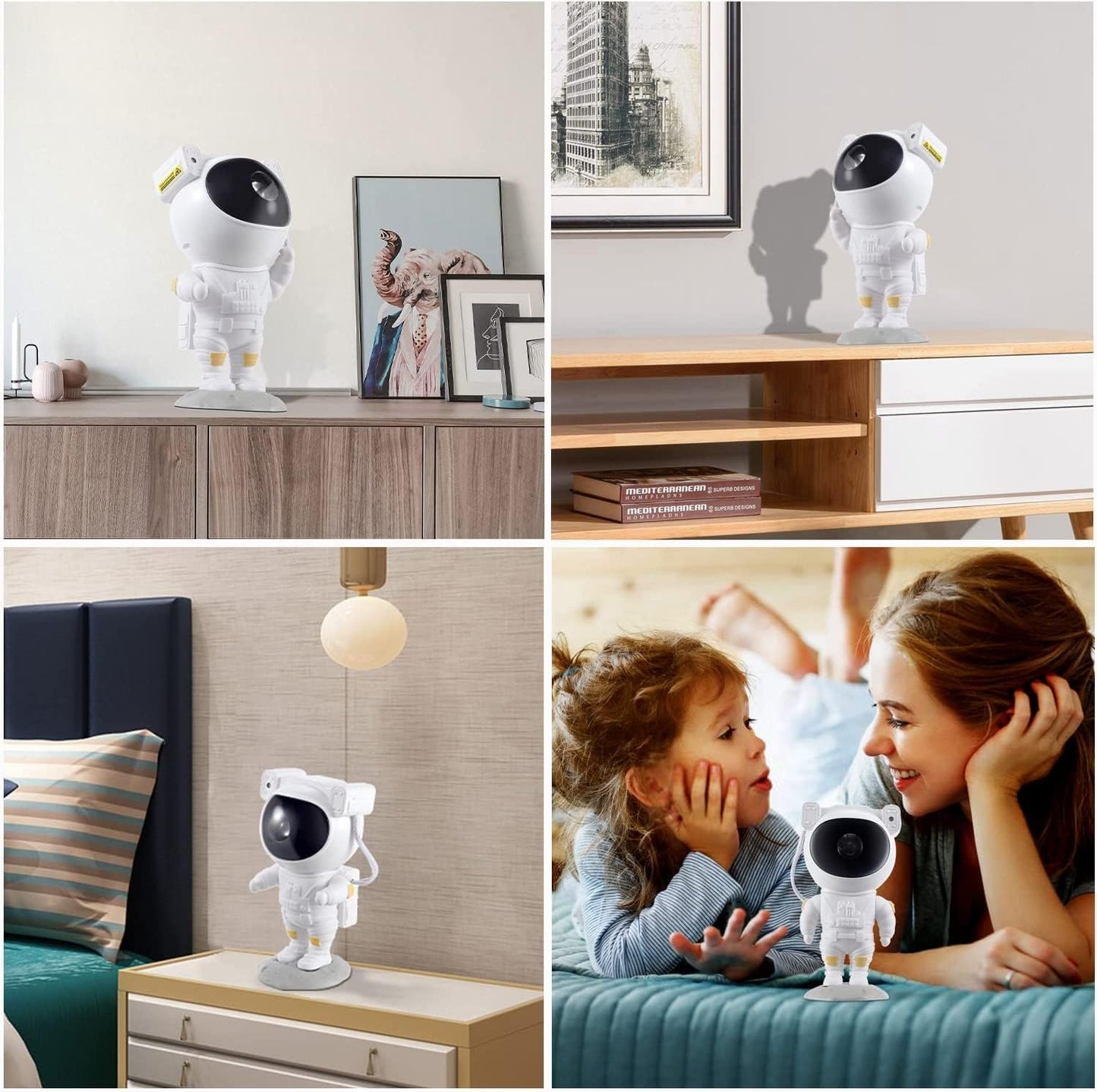 Astronaut Galaxy Projector Night Light, Star Projector Galaxy Night Light, Starry Nebula Ceiling Projection Lamp with Remote Control Timer and 360°Adjustable, Kids Adults Room Game Room Decor