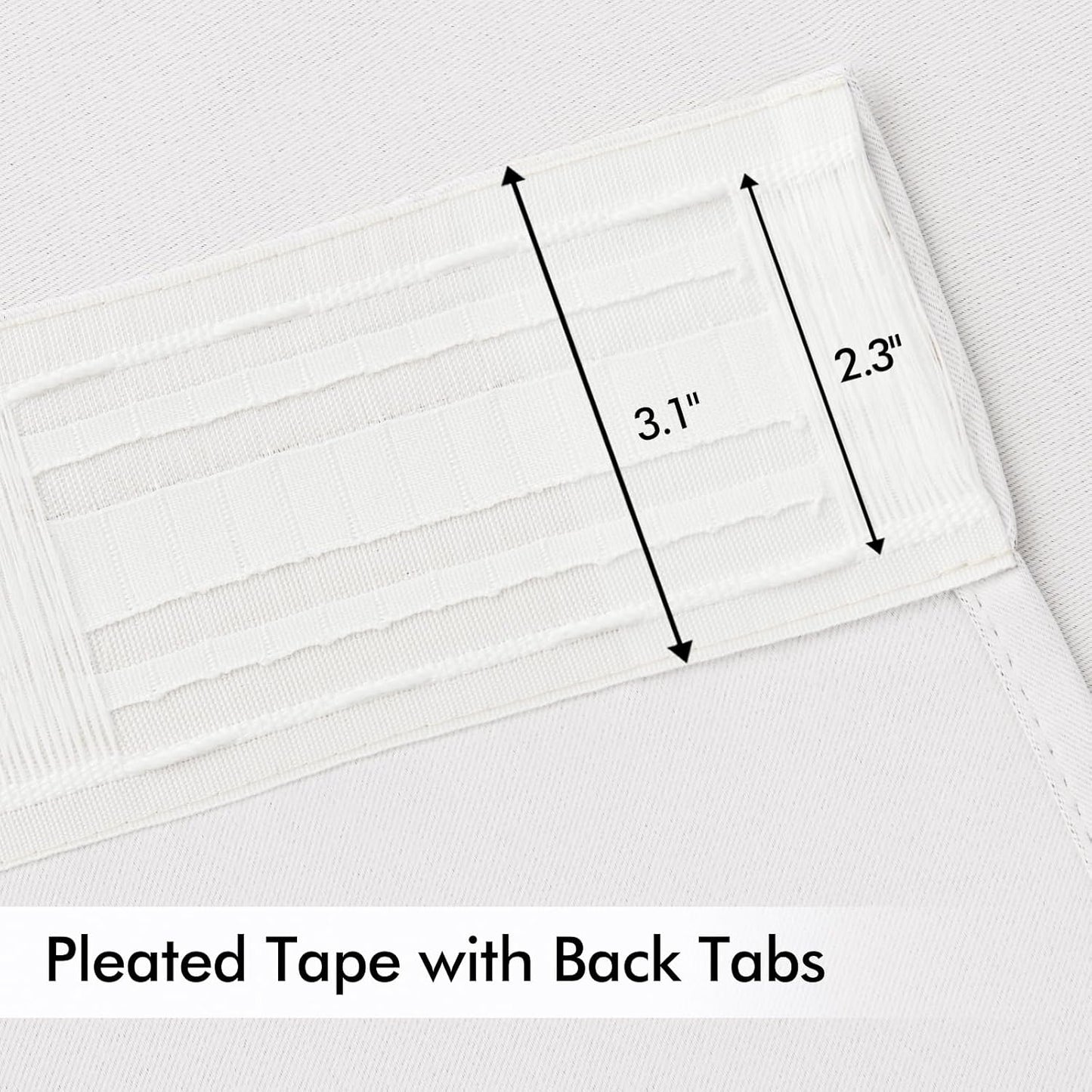 MIULEE Pure White Back Tab Blackout Curtains 102 Inch Long 2 Panels Set for Bedroom, Rod Pocket/Pinch Pleated Thermal Insulated Living Room Darkening Light Blocking Floor to Ceiling Drapes