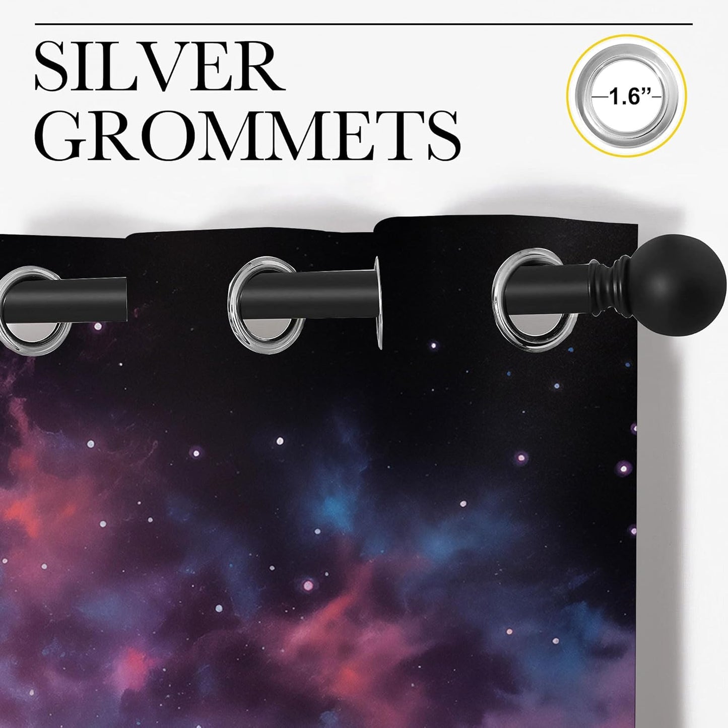 Wolf Blackout Curtains for Boys Girl Bedroom Decor,Fantasy Starry Sky Galaxy Forest Wildlife Thermal Insulated Grommet Drapes Darkening Window Curtain for Living Room Home 55x63 inch
