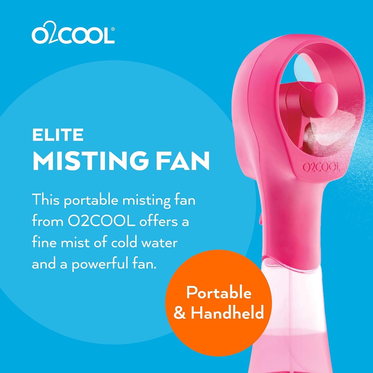 O2COOL Elite Battery Powered Handheld Water Misting Fans (Raspberry)…