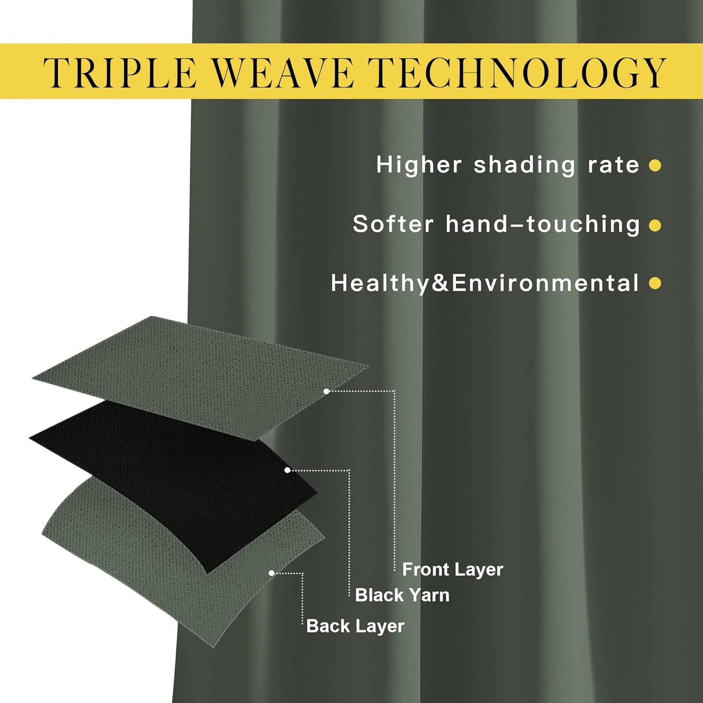 NICETOWN Bedroom Curtains 63 inch Length 2 Panels - Grommet Top Blackout Room Darkening Sound Reduction Privacy Thermal Drapes for Flat/Laundry, Dark Mallard, W37 x L63