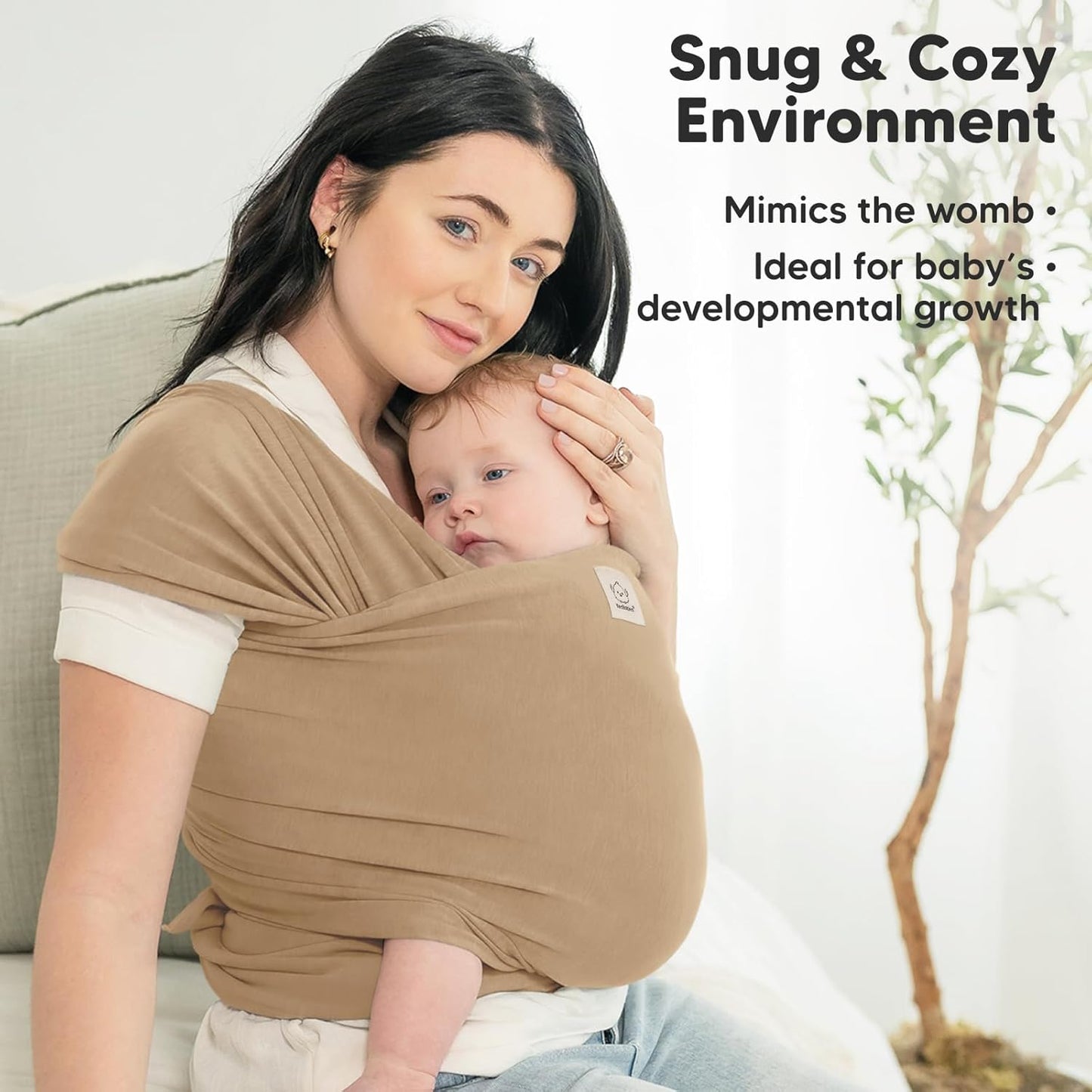 KeaBabies Baby Wrap Carrier - All in 1 Original Baby Carrier Newborn to Toddler Sling, Easy to Wear, Hands Free Bonding, Lightweight, Breathable Infant Wraps (Warm Hearth)