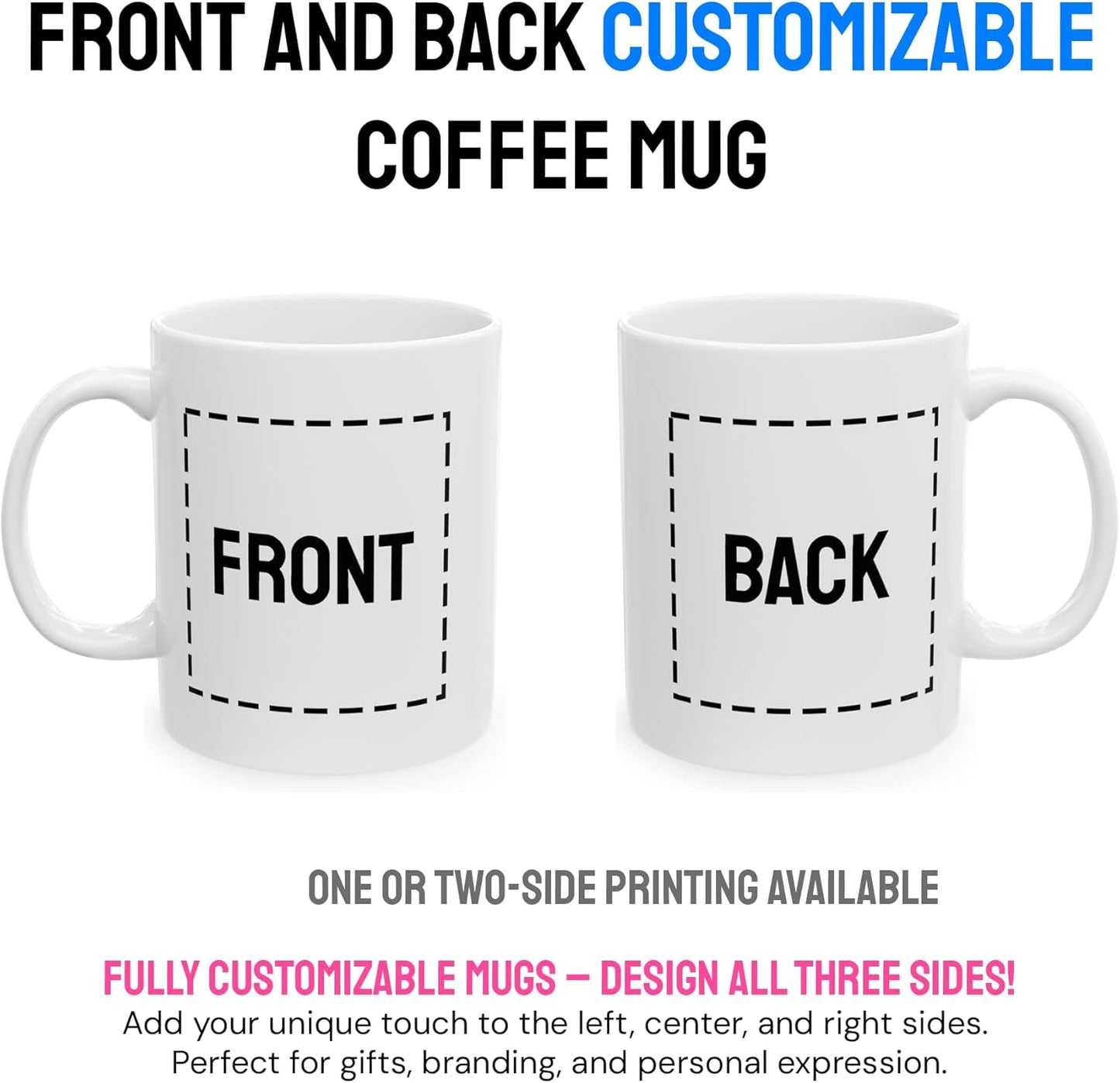 Personalized Coffee Mug – Custom Photo, Text, or Logo Ceramic Mug Tea Cup | Taza Personalizada with Picture or Message | Customized Gift Idea for Men & Women, Mom, Dad, Friends - White/Black | 15oz