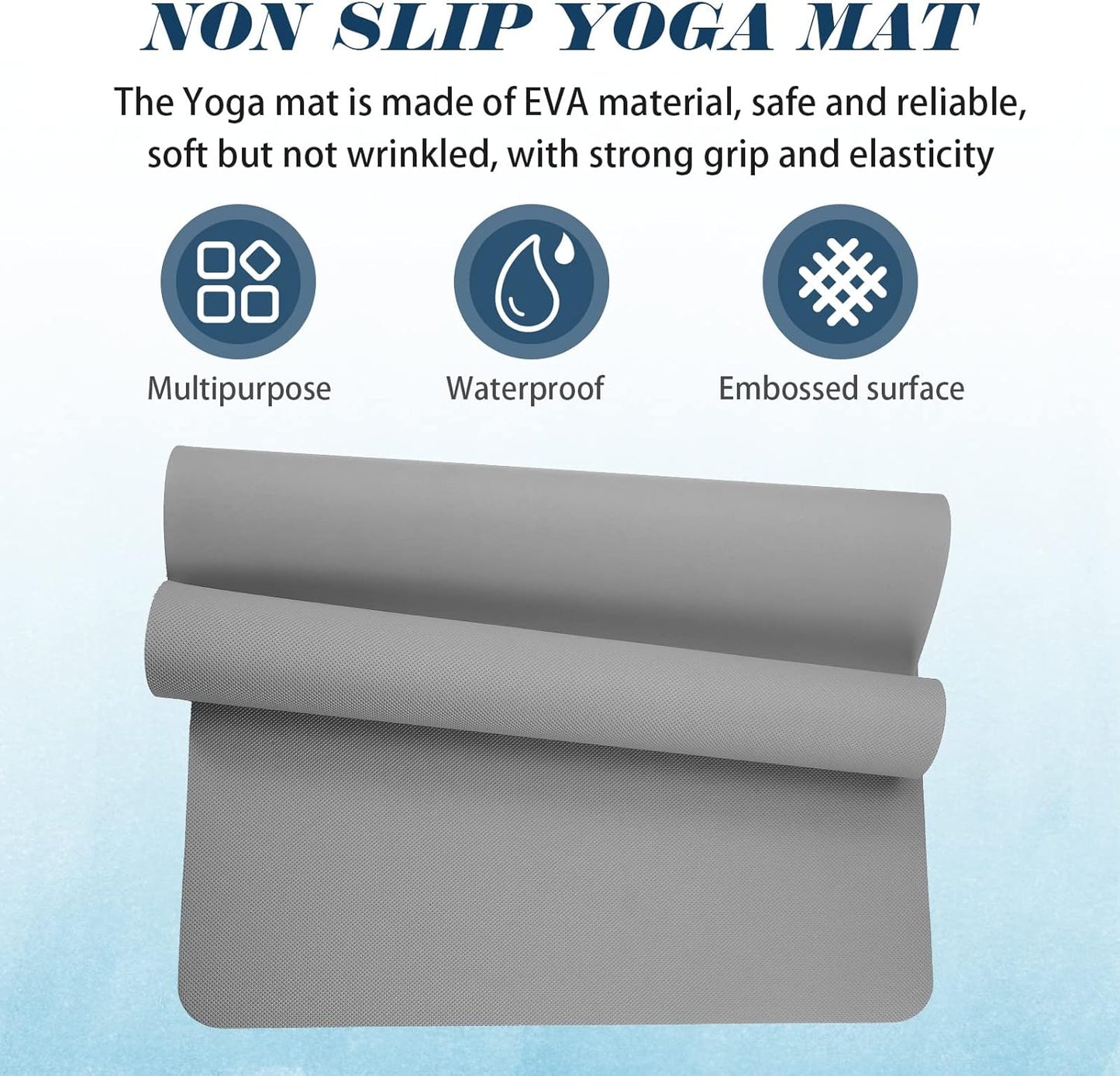 10 Pack Yoga Mats Bulk, 68'' x 24'' x 4mm Thick Yoga Mats for Kids and Adult Gym Mats Bundle Latex Free Exercise Mats with Non Slip Texture for Outdoor Yoga, Pilates or Workout