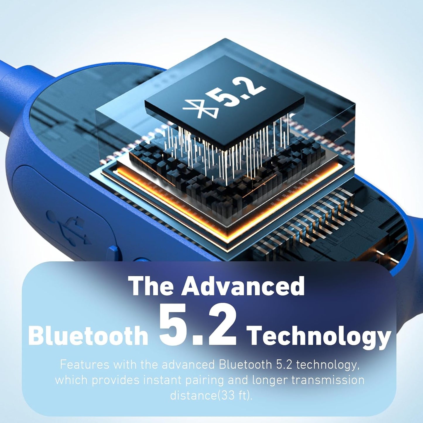 Kids Headphones, Bluetooth 5.2 Air Conduction Open Ear Headphones, 85dB Volume Limiting, Stereo Sound with Mic, IPX5 Waterproof, 20H Playtime, Perfect for School and Outdoor Activities-Blue