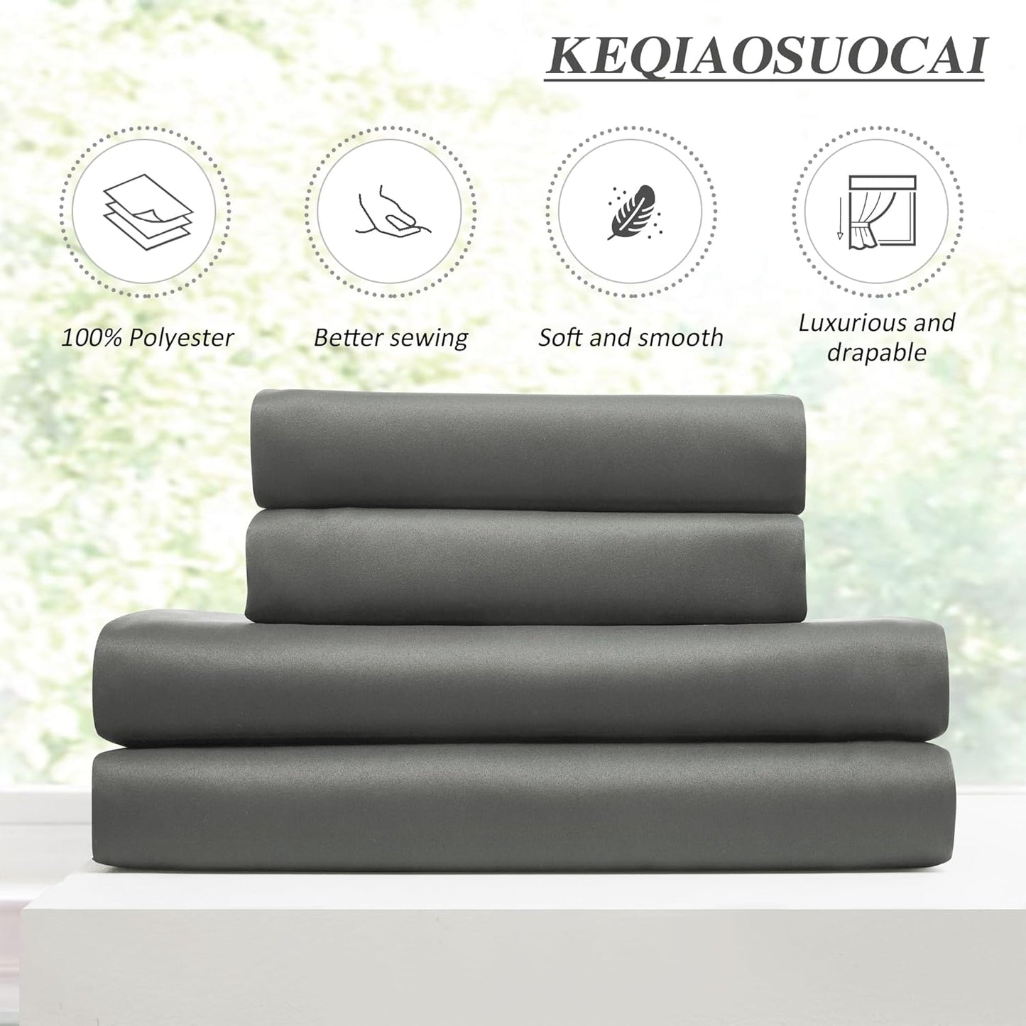 KEQIAOSUOCAI Blackout Bedroom Curtains 63 Inches Long, Thermal Insulated Short Pinch Pleated Vertical Drapes for 62 Inch Home Office/Bay Windows/Basement(Grey,40"x63"x2 Panels)