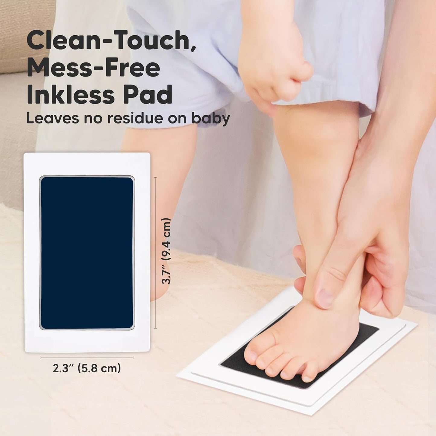 4-Pack Inkless Baby Hand and Footprint Kit - Mess Free Ink Pad for Newborn Keepsake, Dog Nose & Paw Print Kit, Clean Touch Ink Pad for Baby Hand & Footprints, Ideal New Mom Gifts (Midnights)