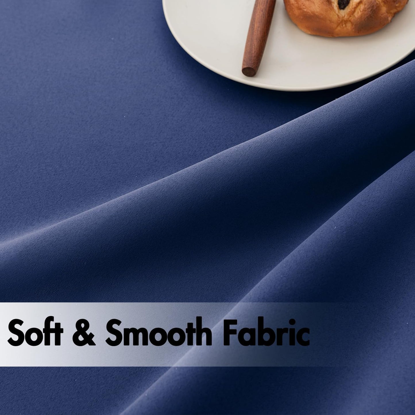 ANRODUO Back Tab Blackout Curtains for Bedroom Living Room, Rod Pocket Pinch Pleated Thermal Insulated Room Darkening Curtains 84 Inches Long 2 Panels, Navy Blue, 42 x 84 Inch