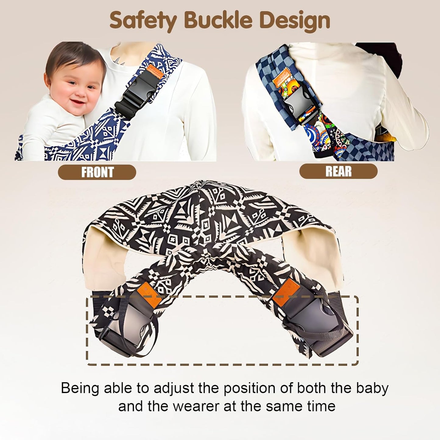 Baby Sling Carrier,Toddler Carrier, 2025 New Baby Sling,Portable and Lightweight Sling,Non-Slip Hip Seat Carrying 10-30lbs(Black)