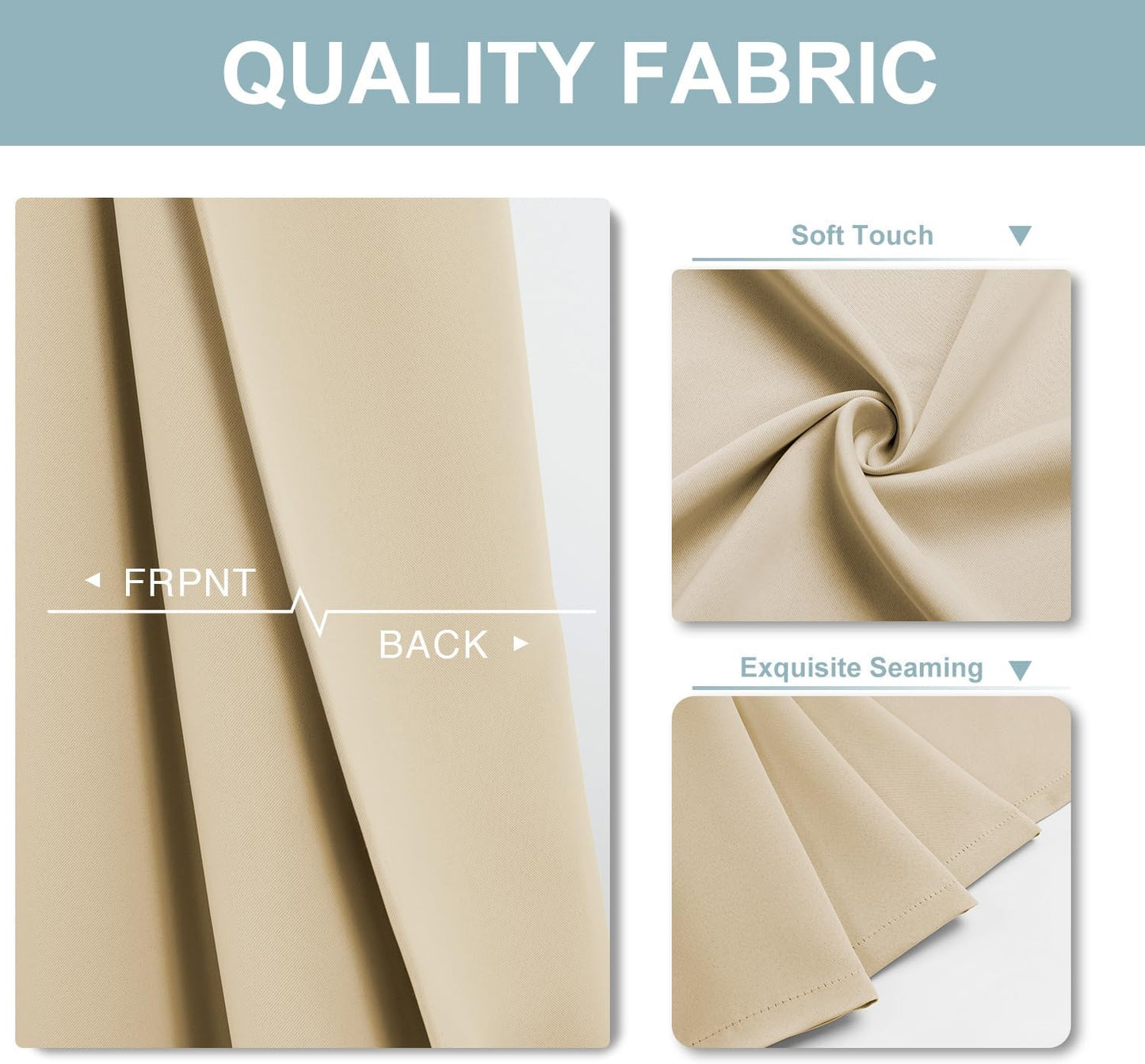 ChrisDowa Blackout Curtains 84 inches Long for Bedroom - 2 Panels Set Grommet Thermal Insulated Room Darkening Curtains for Living Room (Biscotti Beige, 42 x 84 Inch)